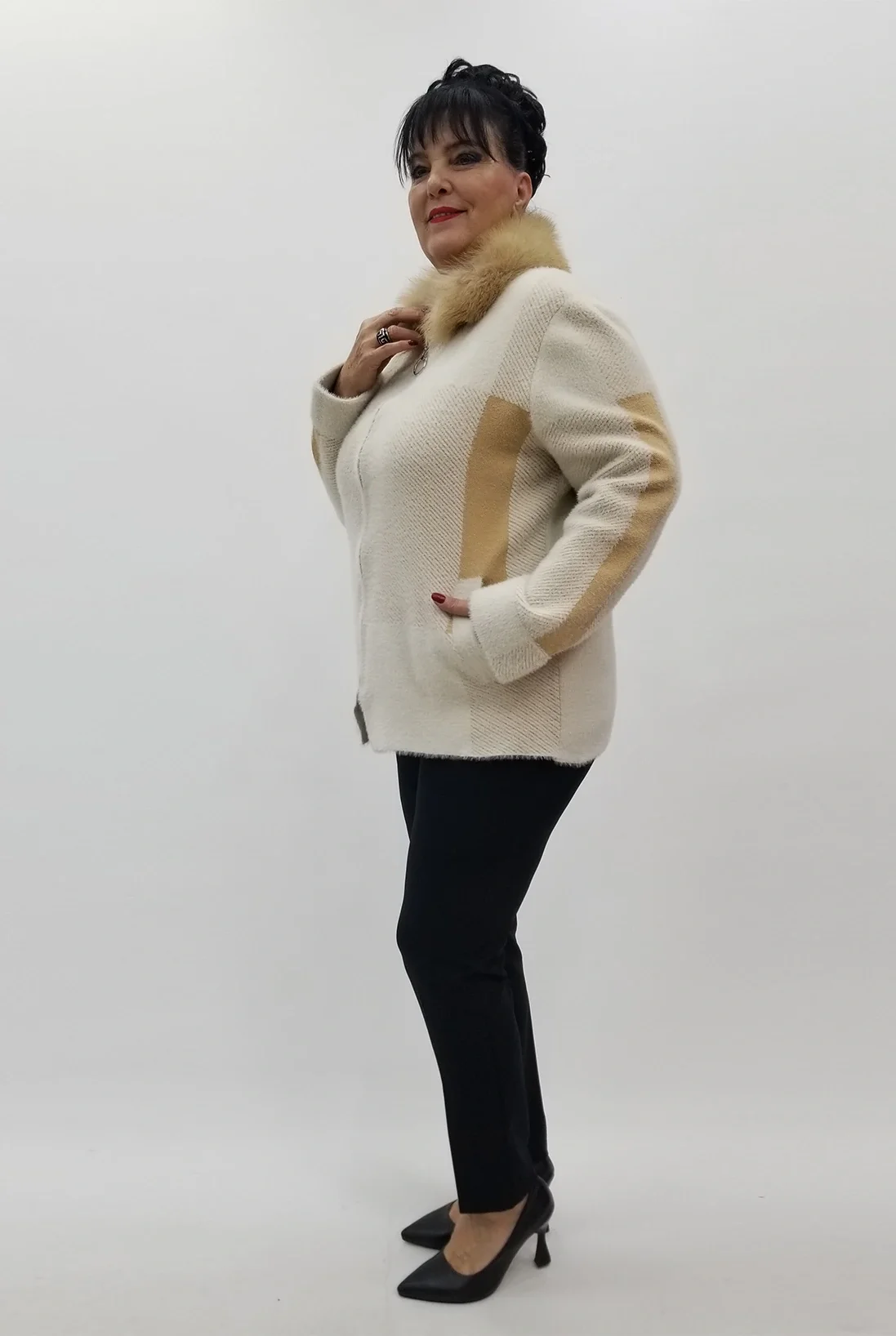 Miraggio Büyük Beden Ceket 4139 KREM