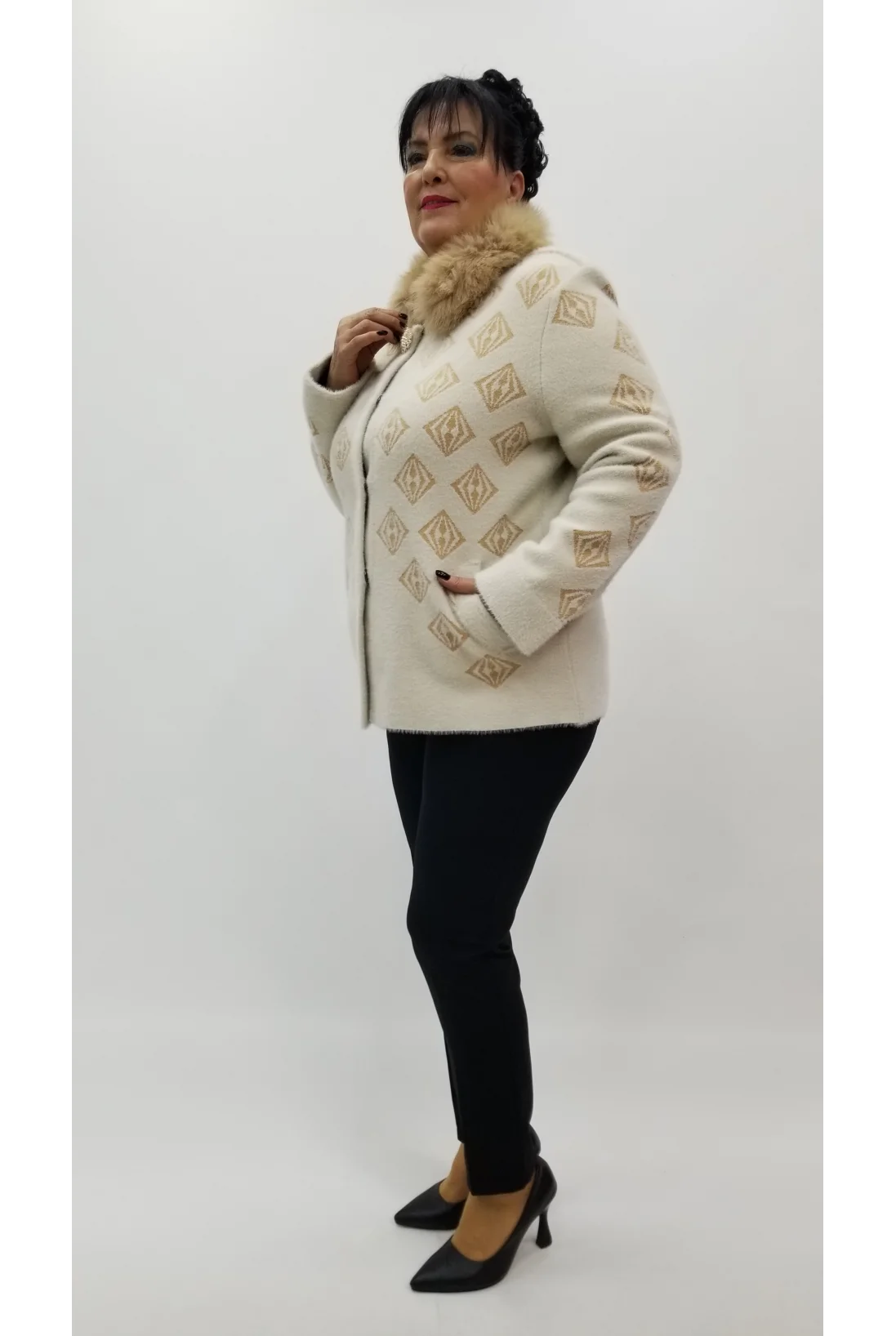 Miraggio Büyük Beden Ceket 4164 KREM