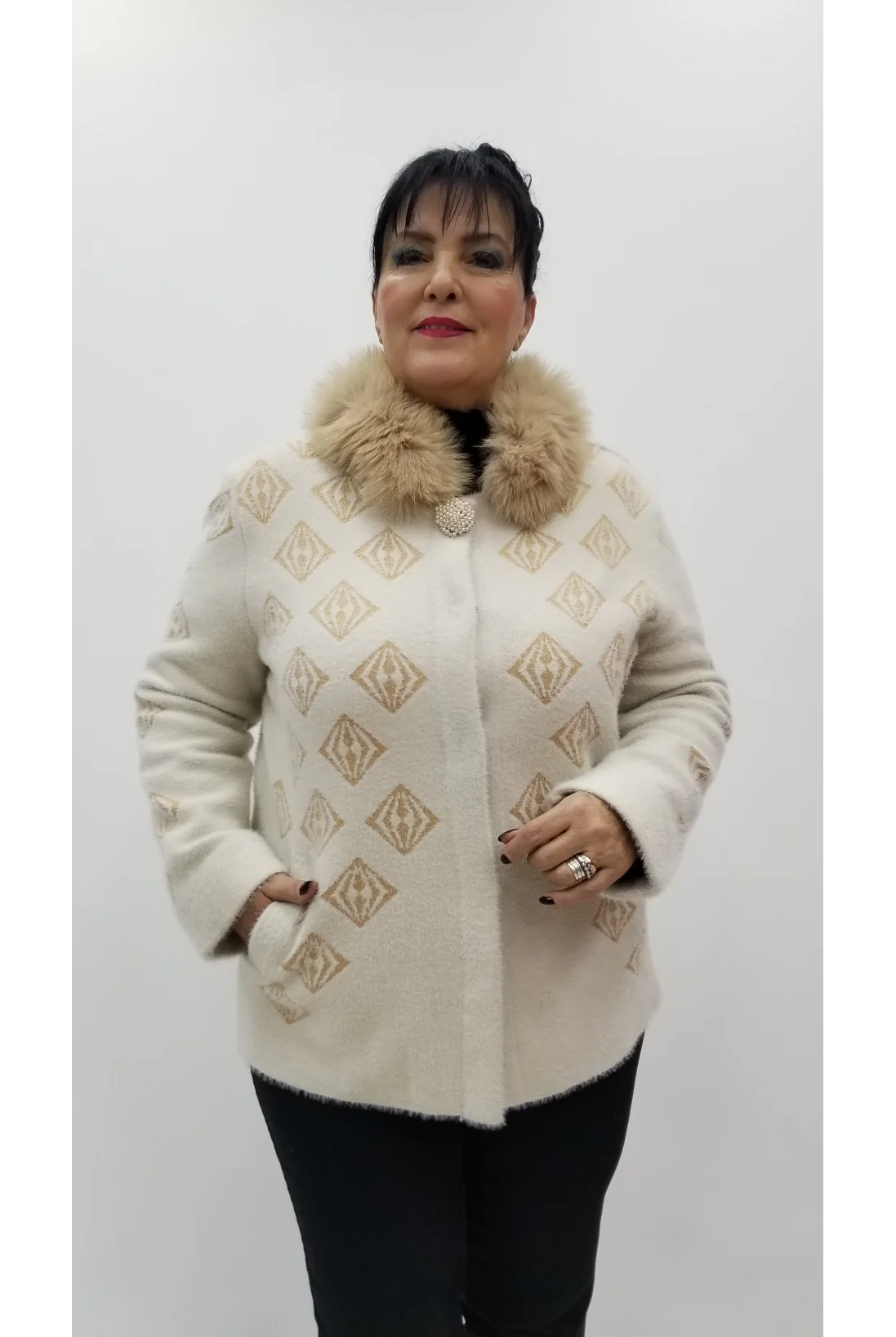 Miraggio Büyük Beden Ceket 4164 KREM