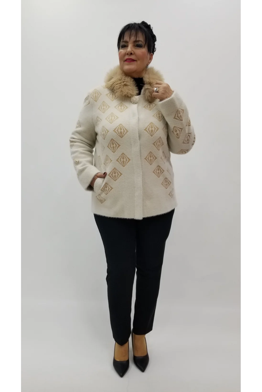 Miraggio Büyük Beden Ceket 4164 KREM