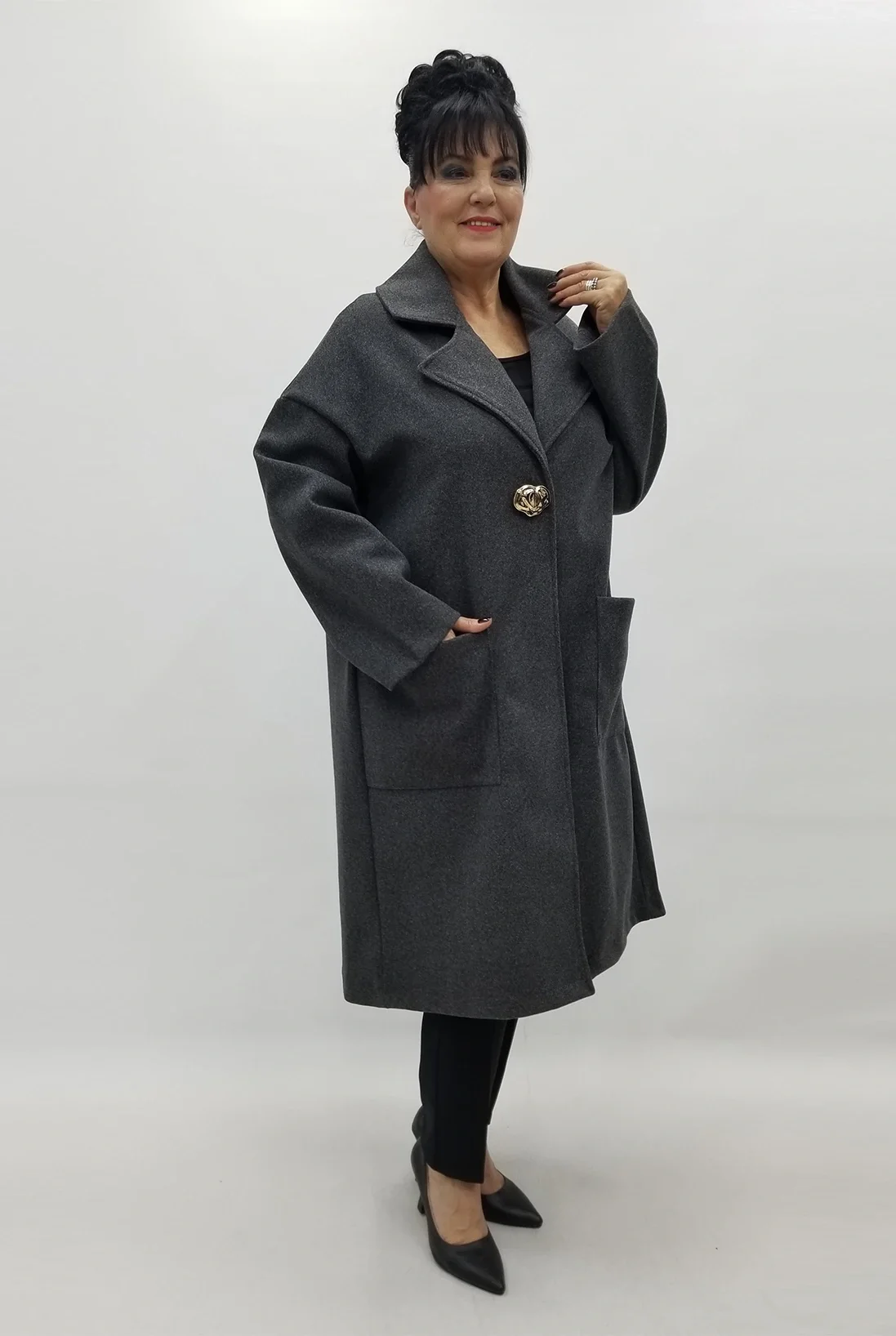 Miraggio Büyük Beden Kaban 4175 ANTRASİT