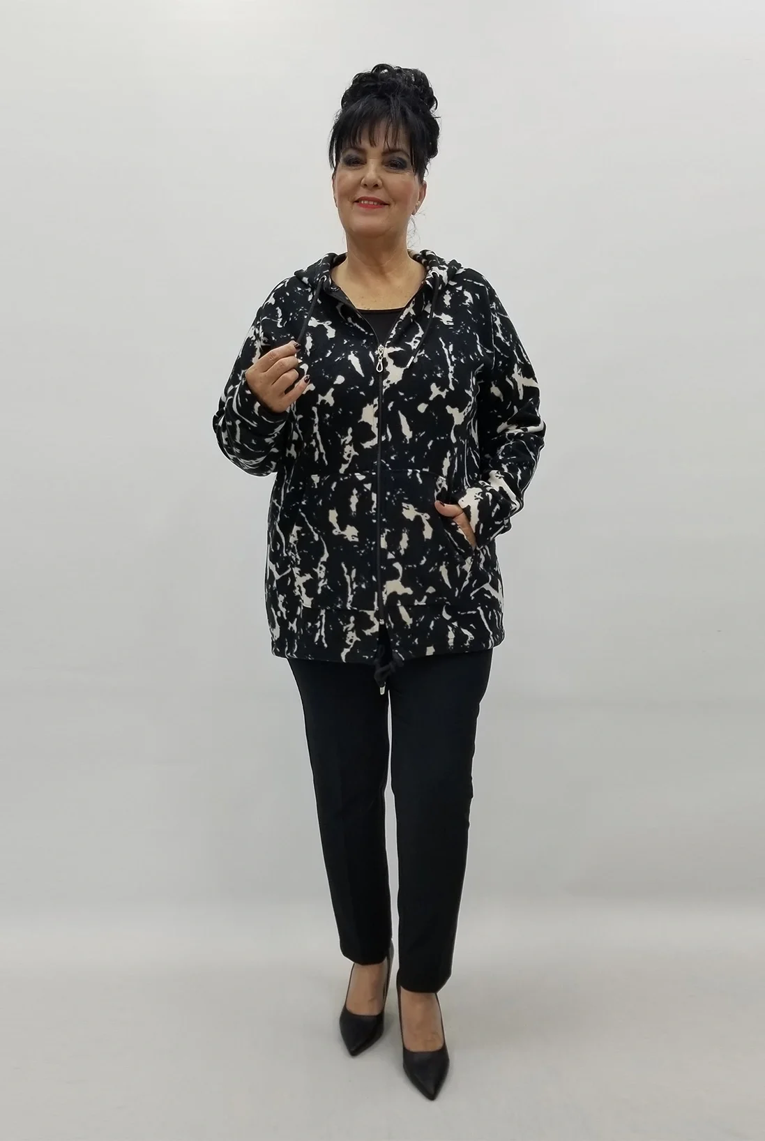 Miraggio Büyük Beden Ceket 4193 SİYAH/KREM