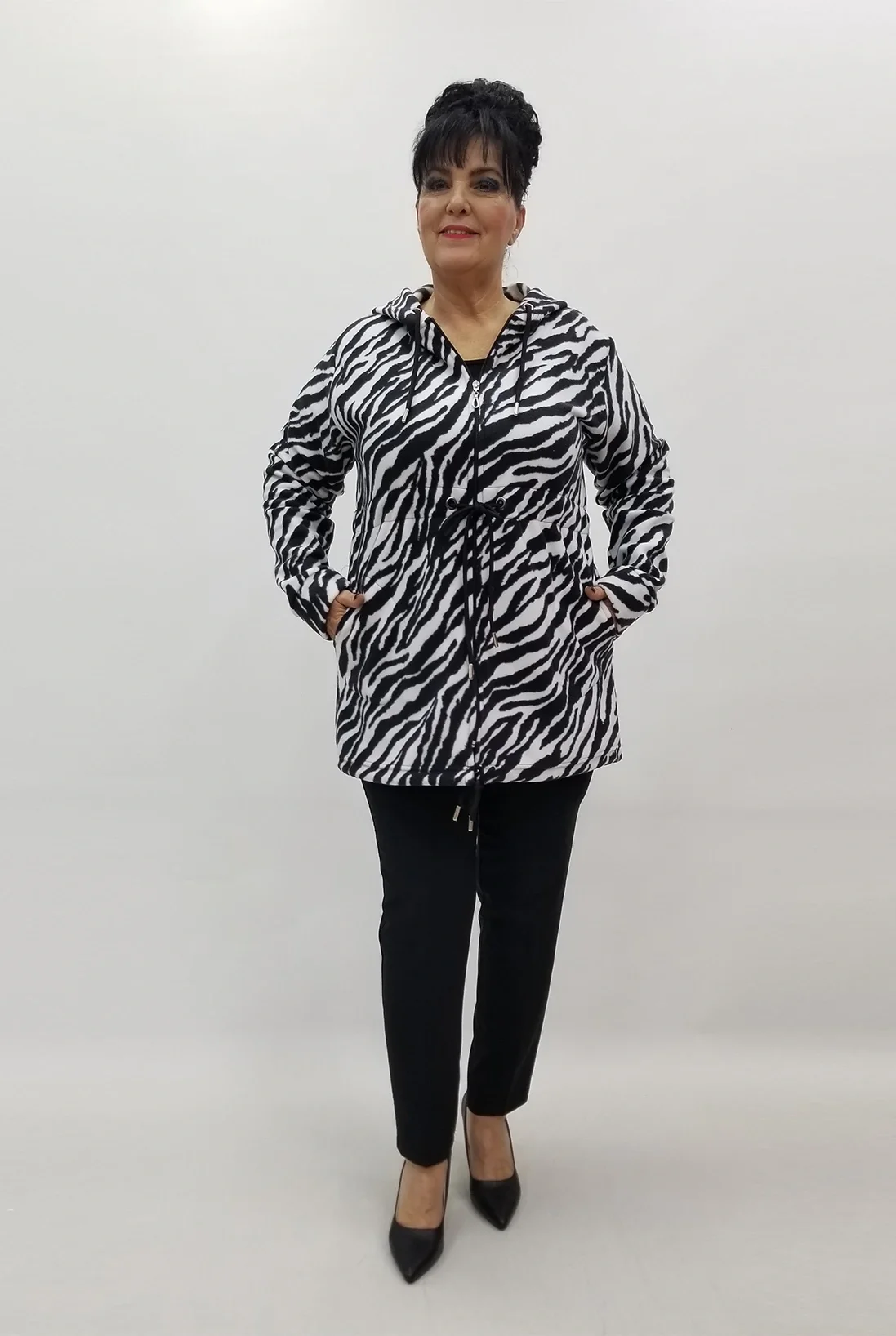 Miraggio Büyük Beden Ceket 4194 SİYAH/BEYAZ