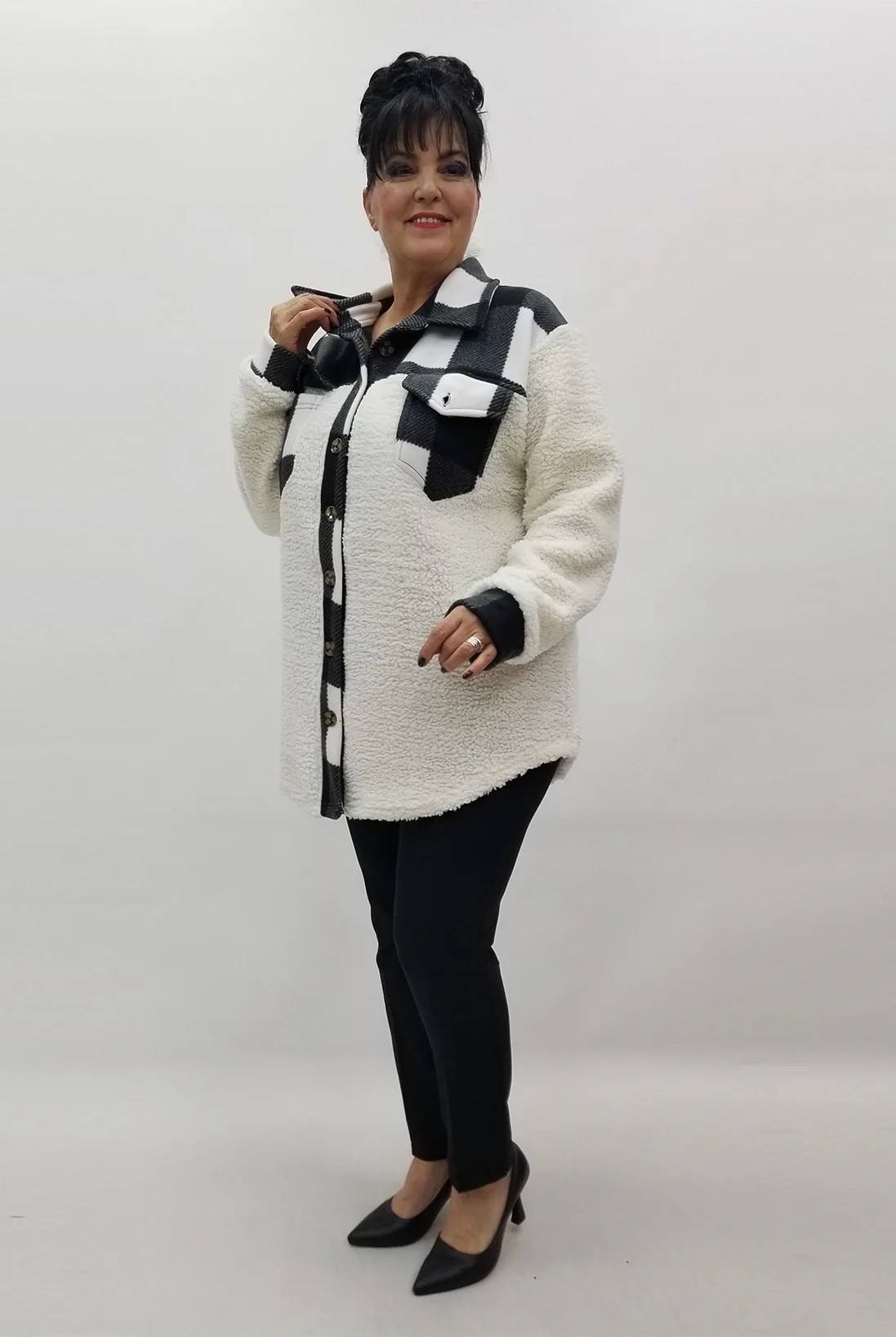 Miraggio Büyük Beden Ceket 4195 SİYAH/BEYAZ