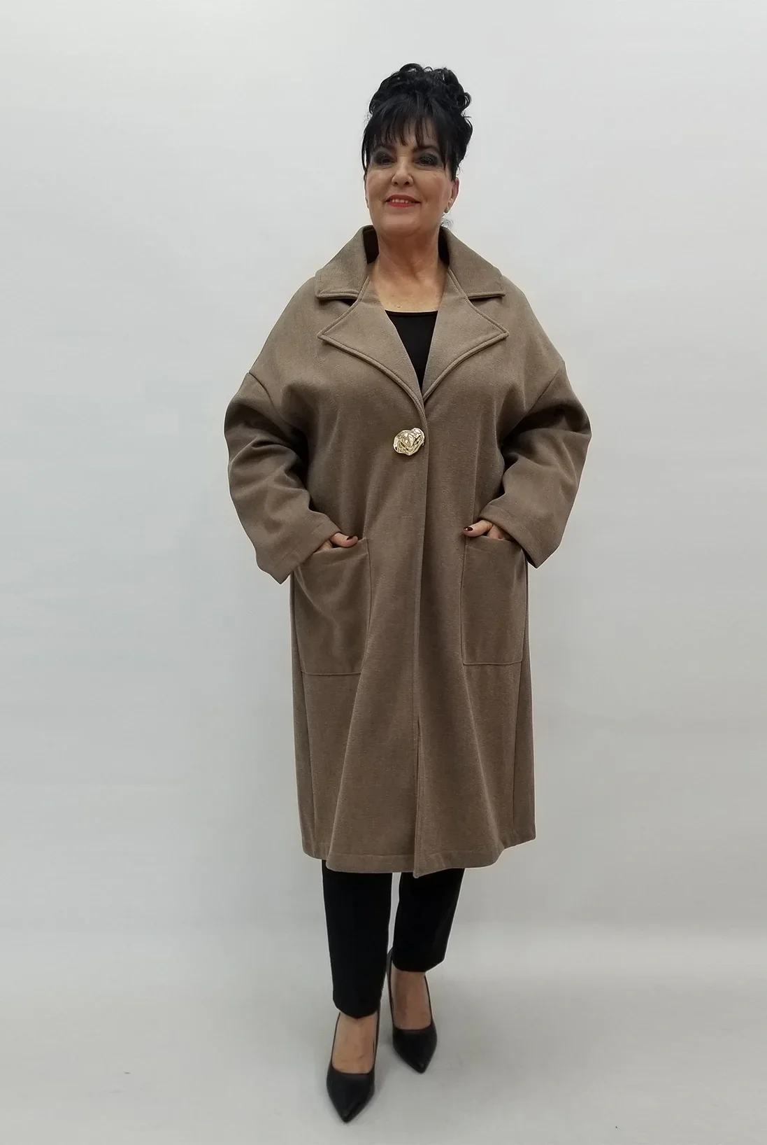 Miraggio Büyük Beden Kaban 4221 A-KAHVE