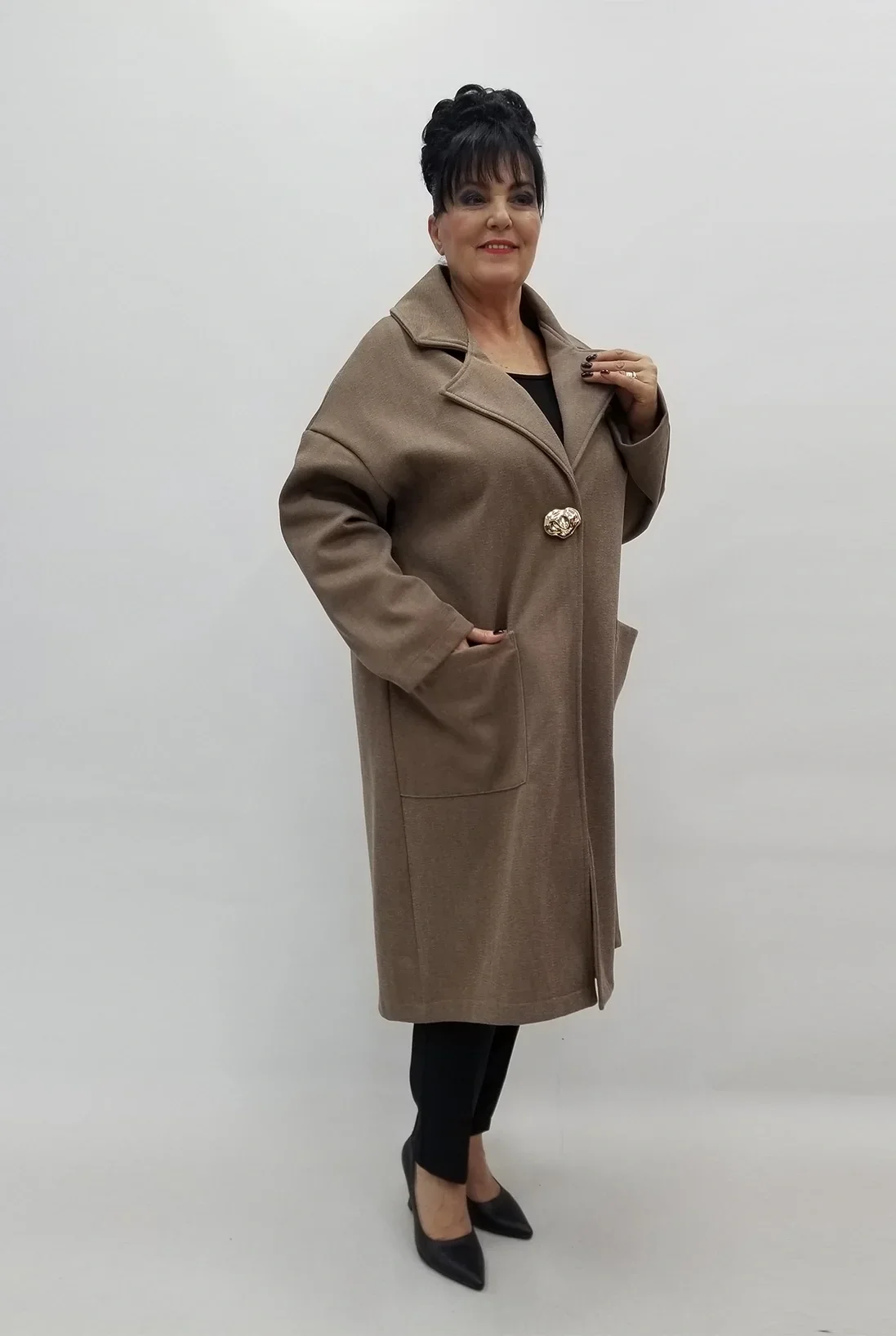 Miraggio Büyük Beden Kaban 4221 A-KAHVE