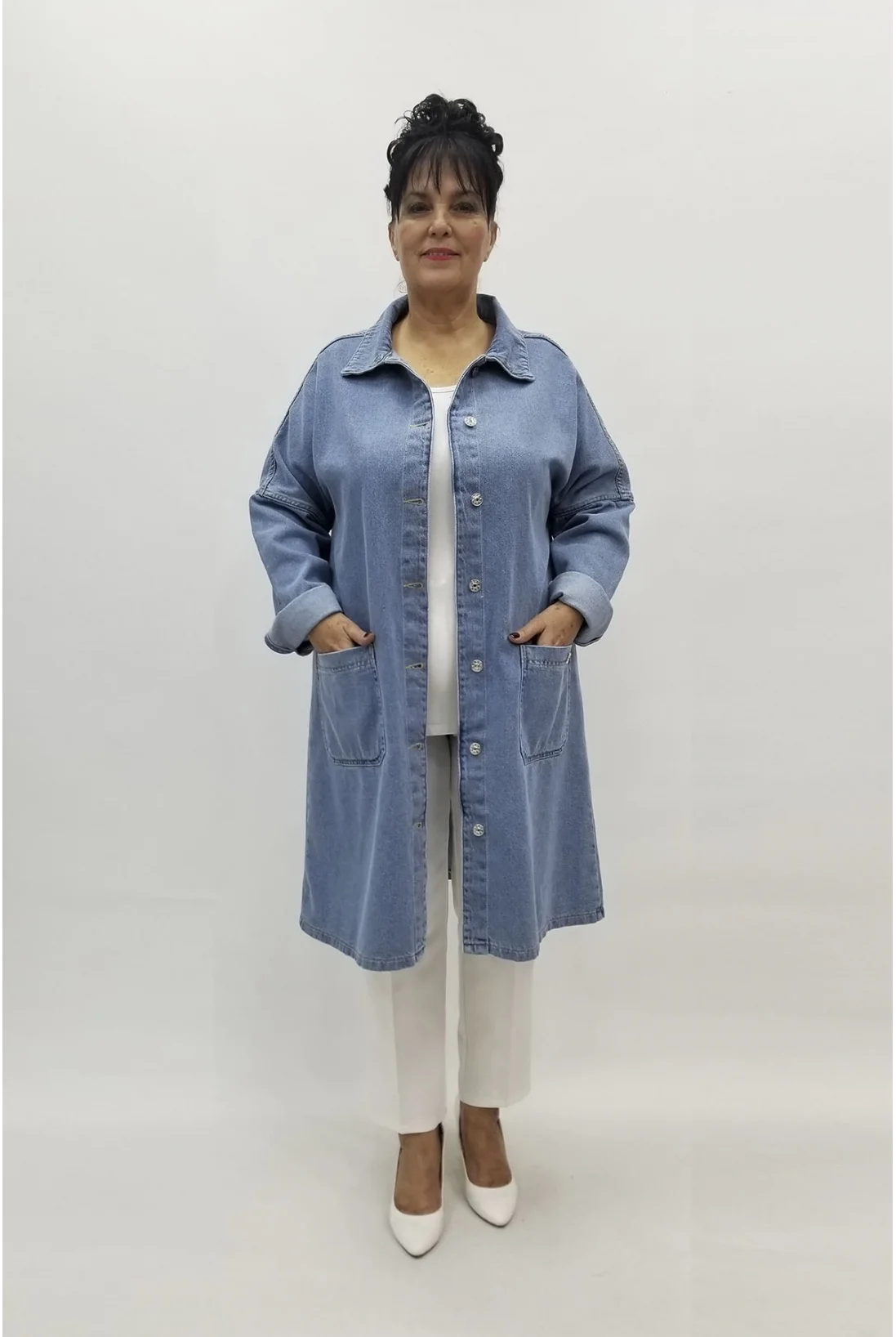 Miraggio Büyük Beden Ceket 98082 KOT MAVİ