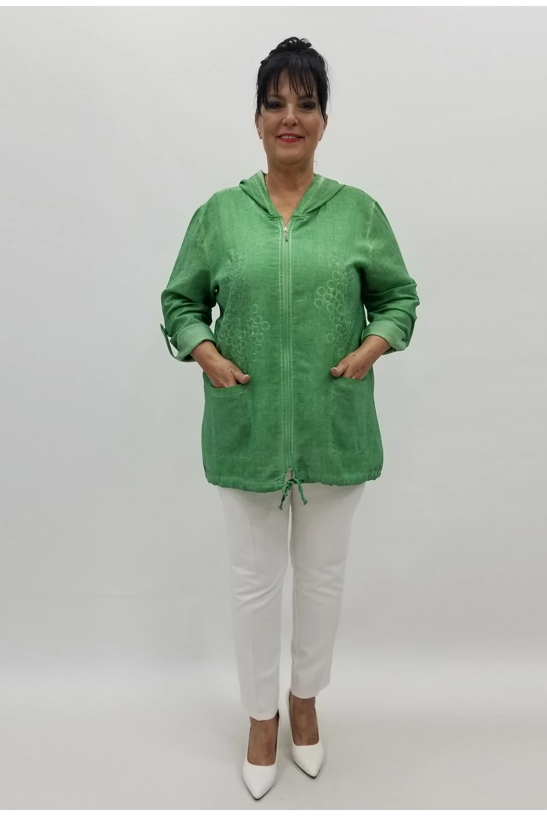 Miraggio Büyük Beden Ceket 98902 YEŞİL