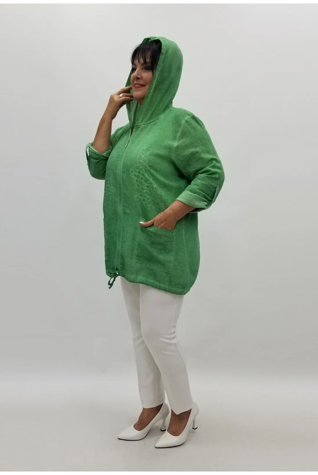 Miraggio Büyük Beden Ceket 98902 YEŞİL