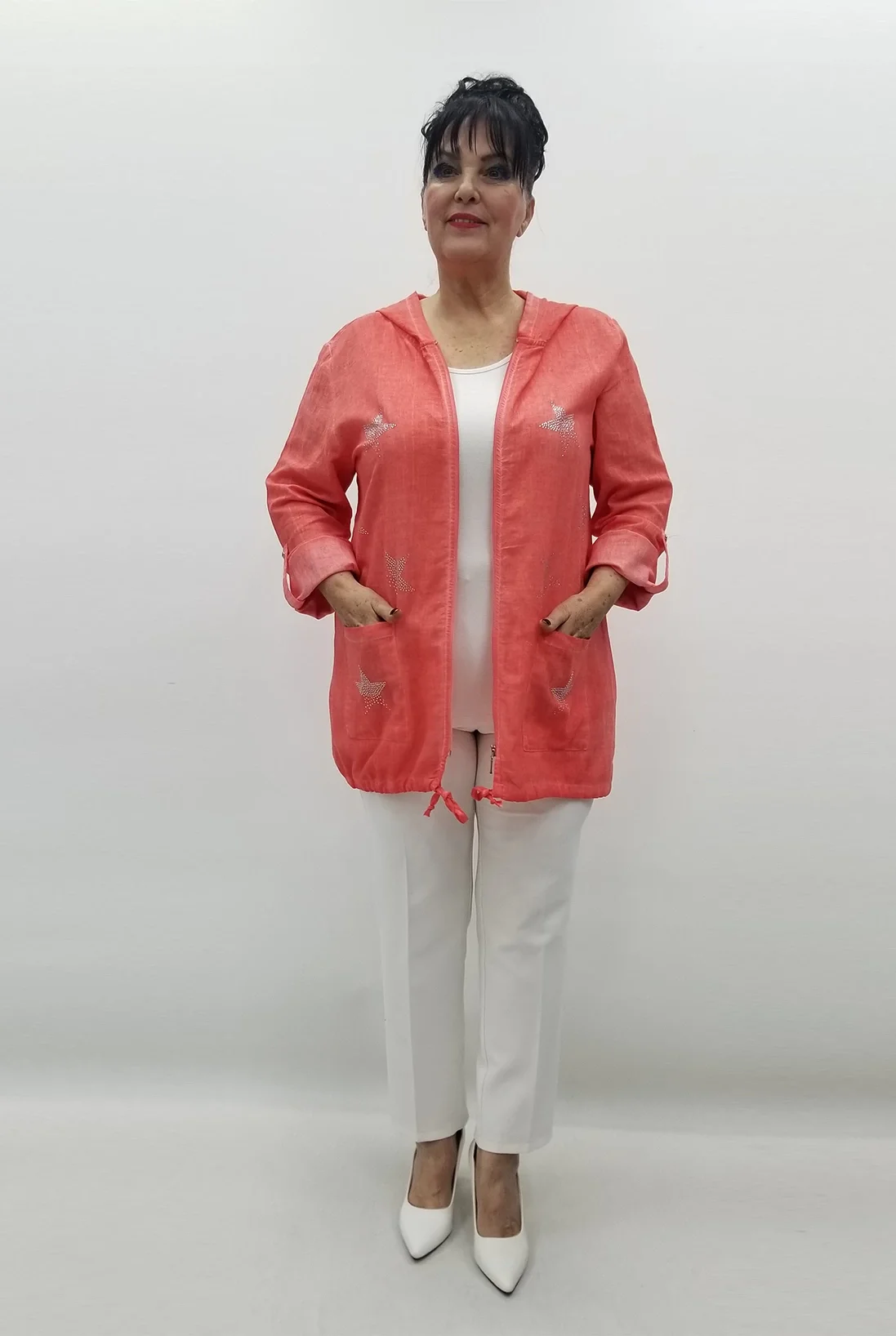 Miraggio Büyük Beden Ceket 99066 NAR ÇİÇEĞİ