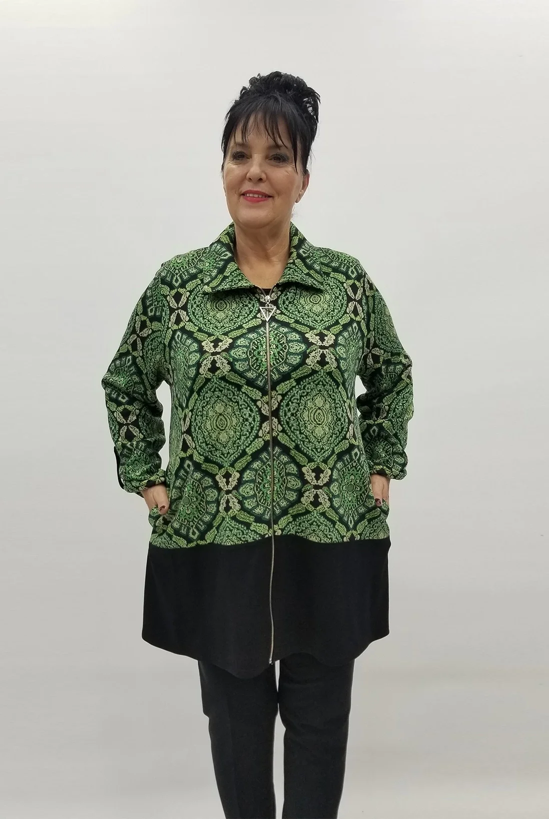 Miraggio Büyük Beden Ceket 99136 YEŞİL