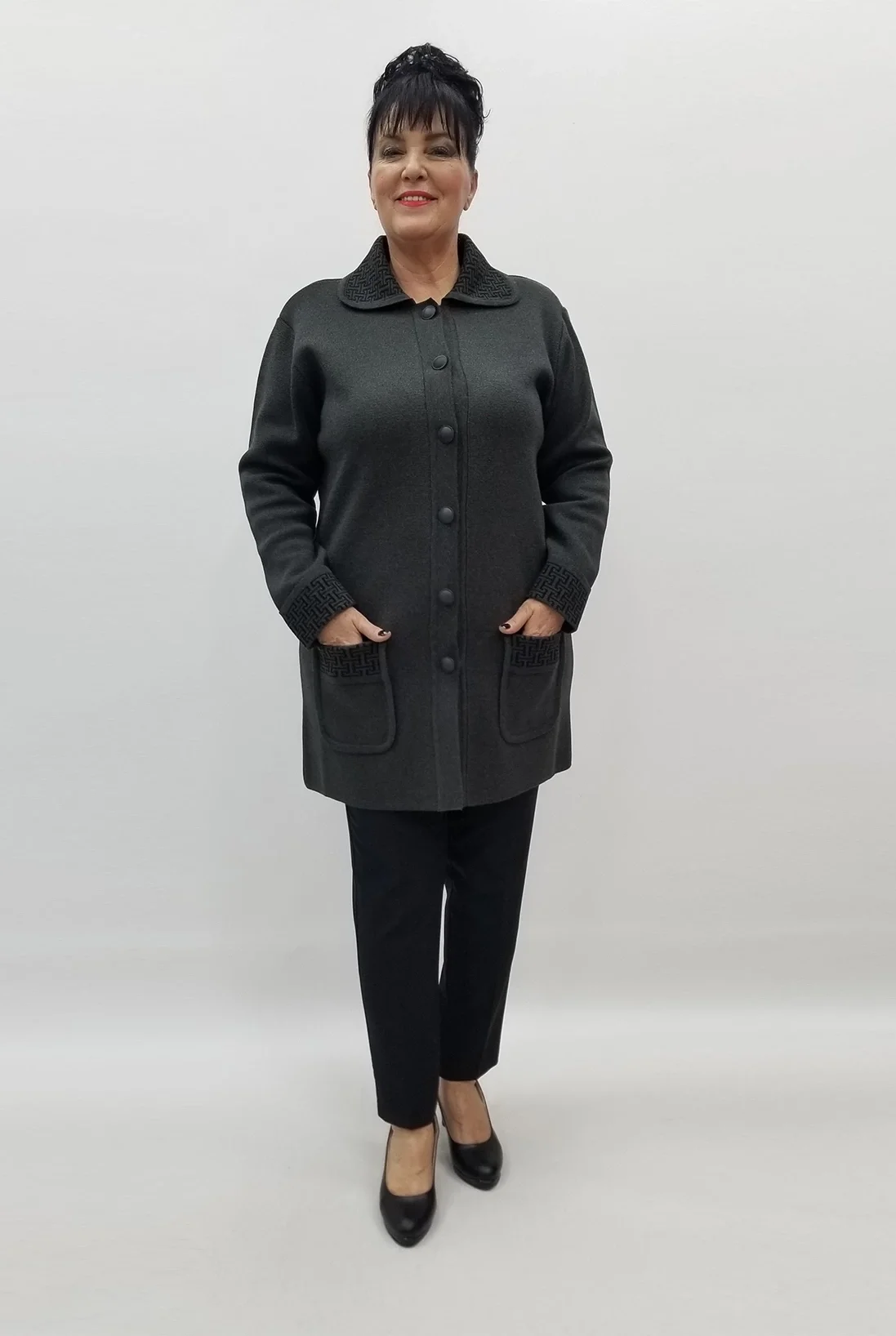 Miraggio Büyük Beden Ceket 99363 FÜME