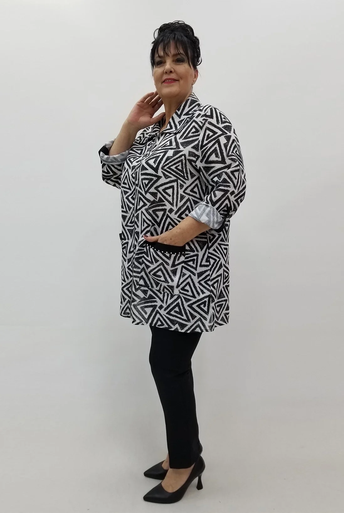 Miraggio Büyük Beden Ceket 99680 SİYAH/BEYAZ