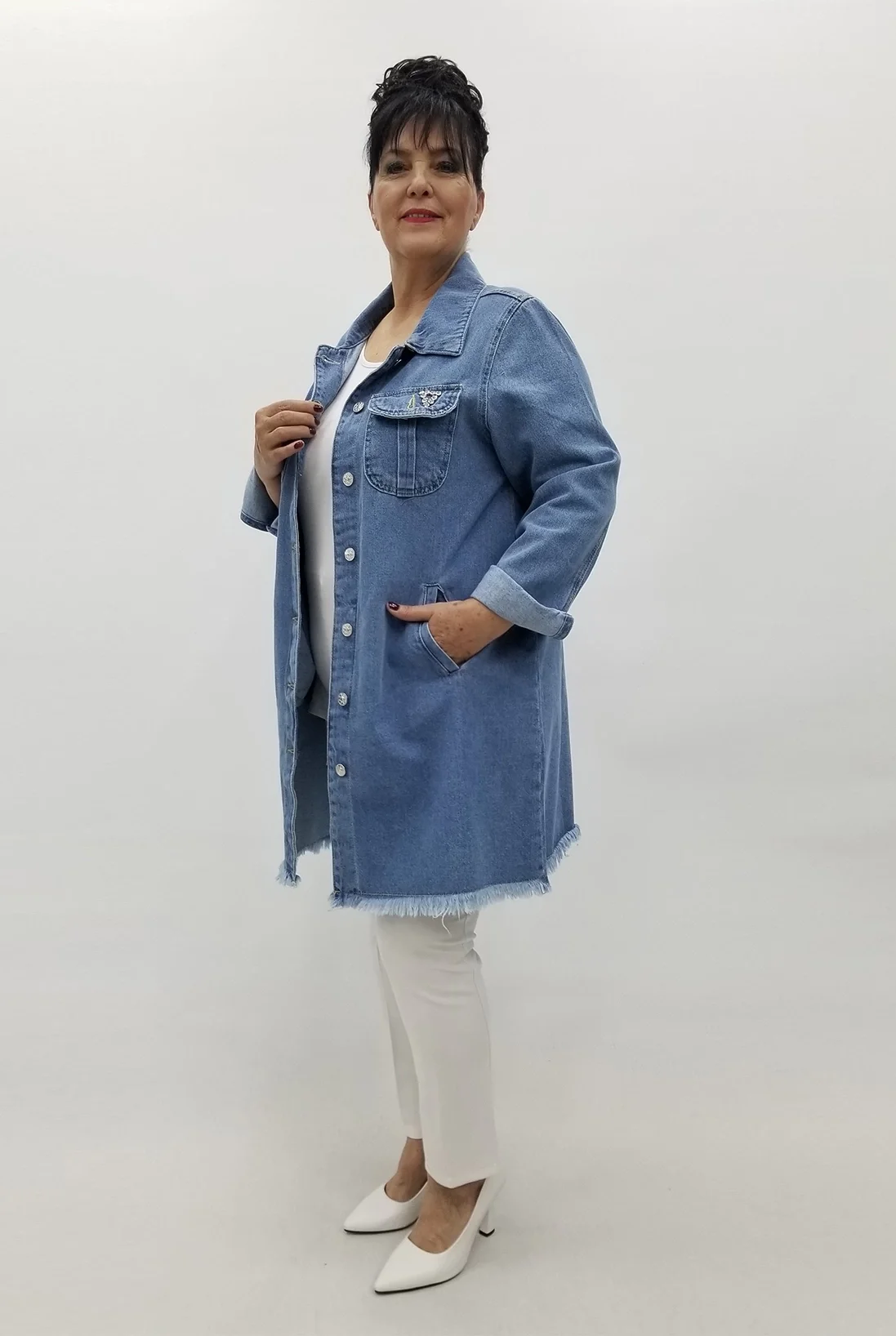 Miraggio Büyük Beden Ceket 99685 KOT MAVİ