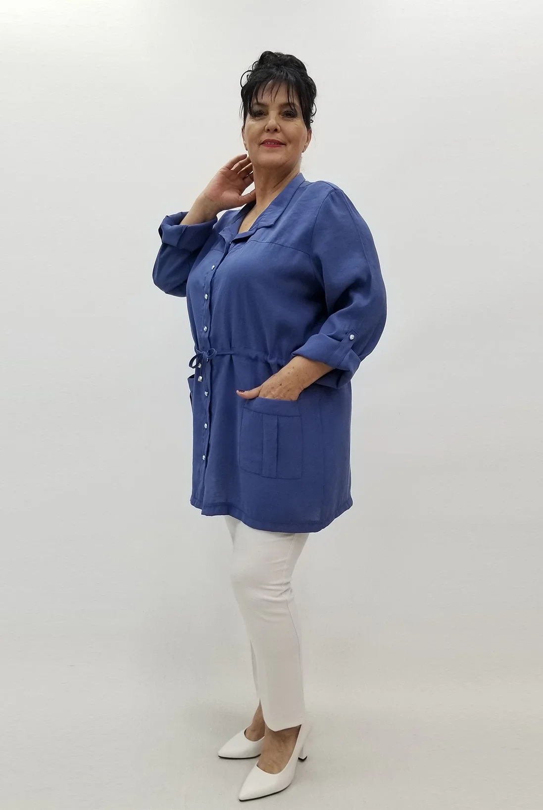 Miraggio Büyük Beden Ceket 99708 İNDİGO