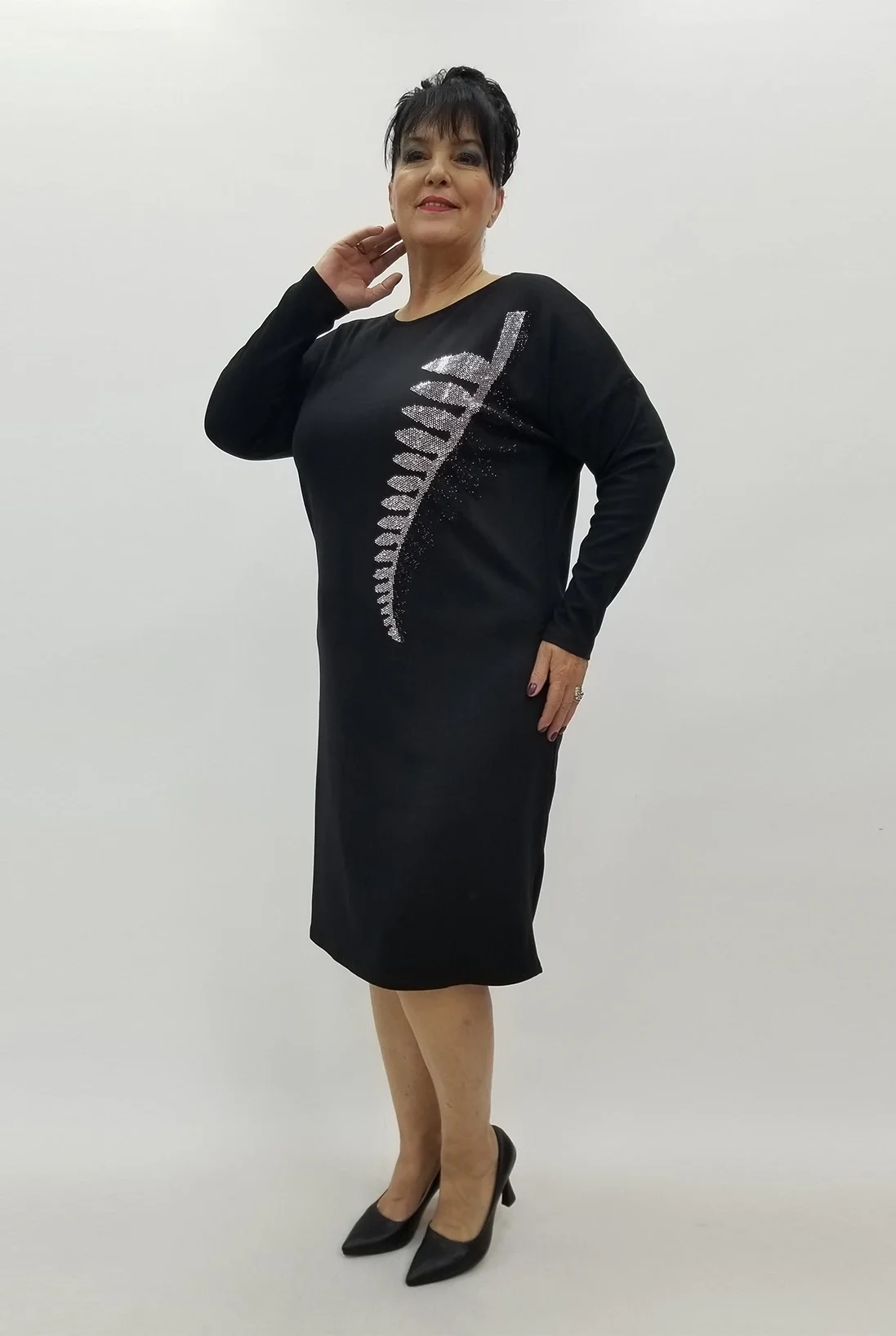Miraggio Büyük Beden Elbise 4077 SİYAH