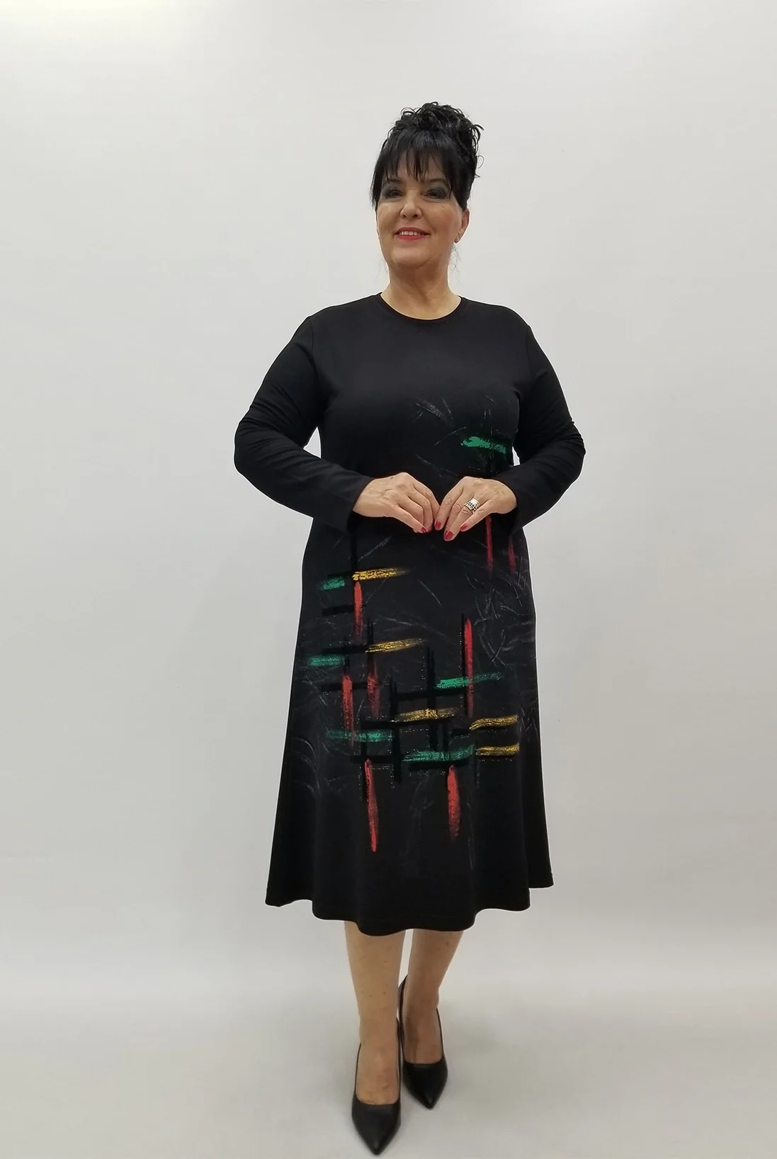 Miraggio Büyük Beden Elbise 4116 SİYAH