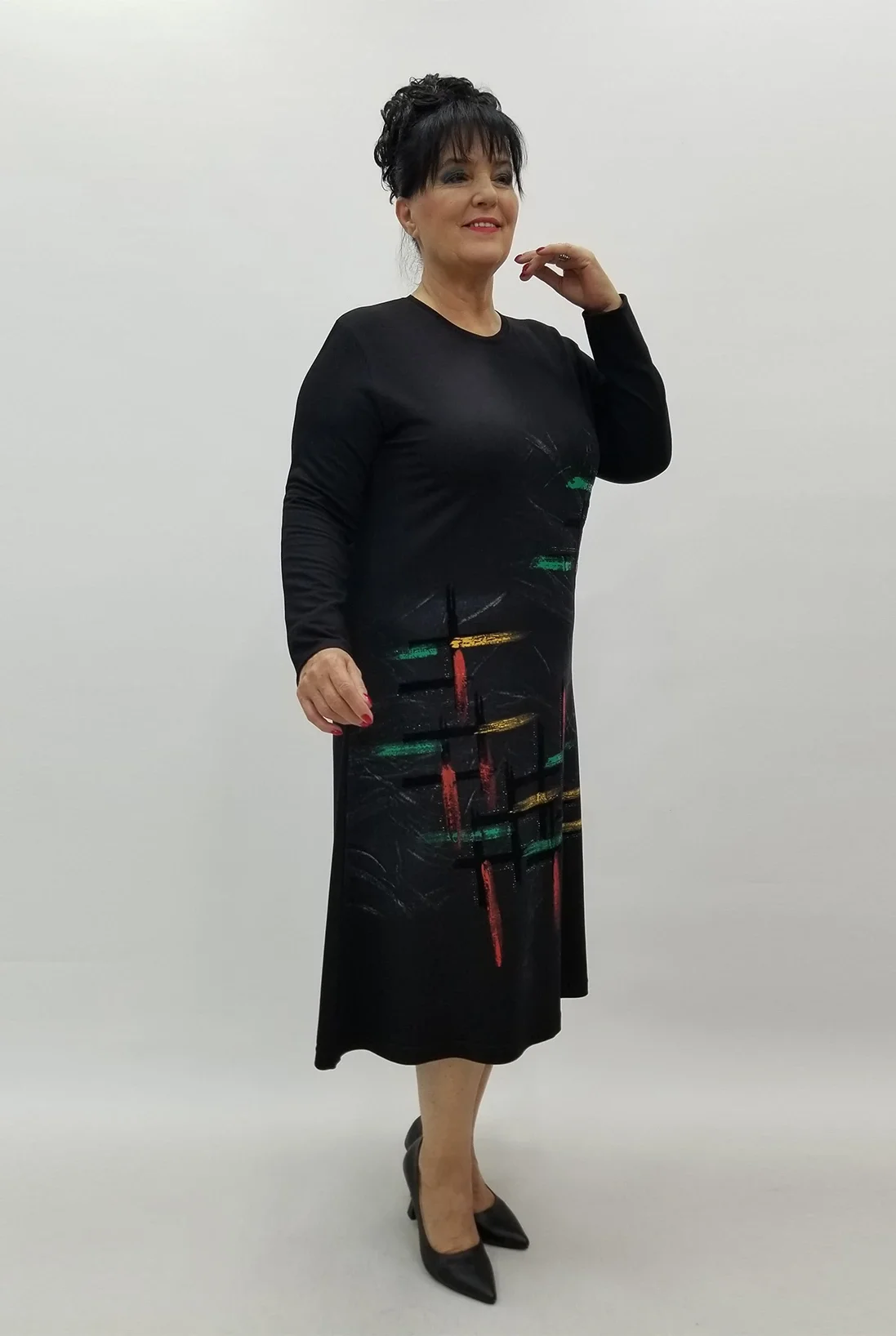 Miraggio Büyük Beden Elbise 4116 SİYAH