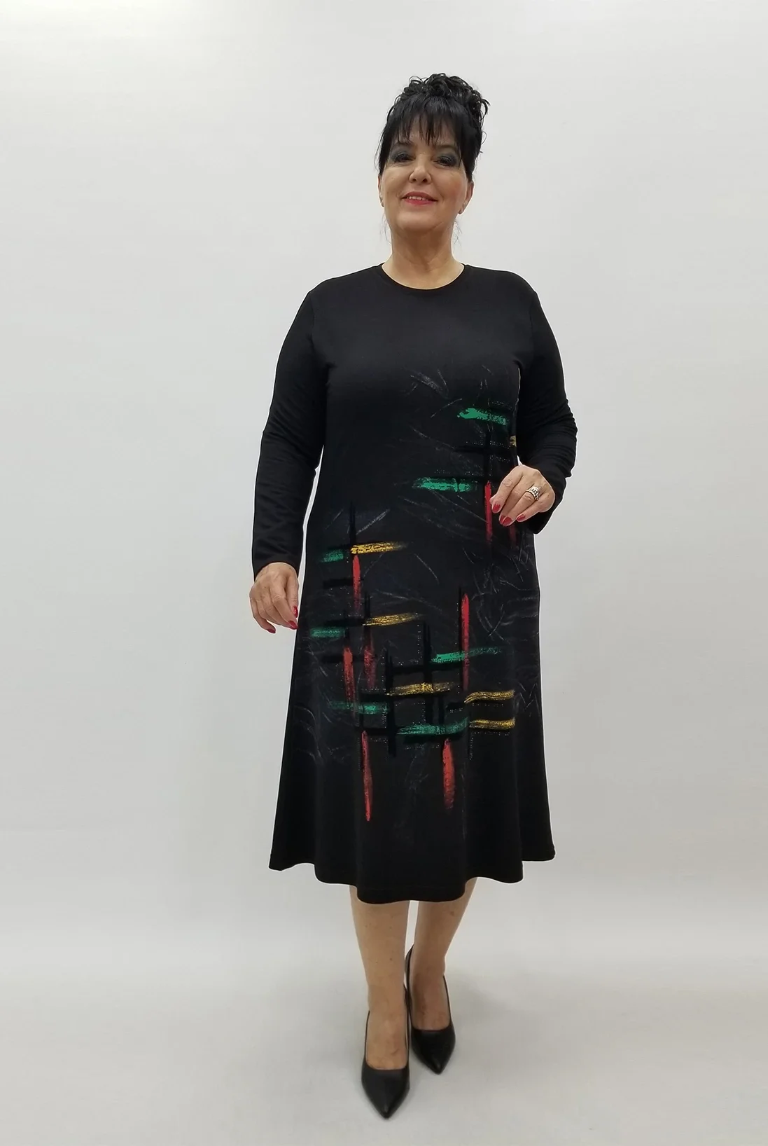 Miraggio Büyük Beden Elbise 4116 SİYAH