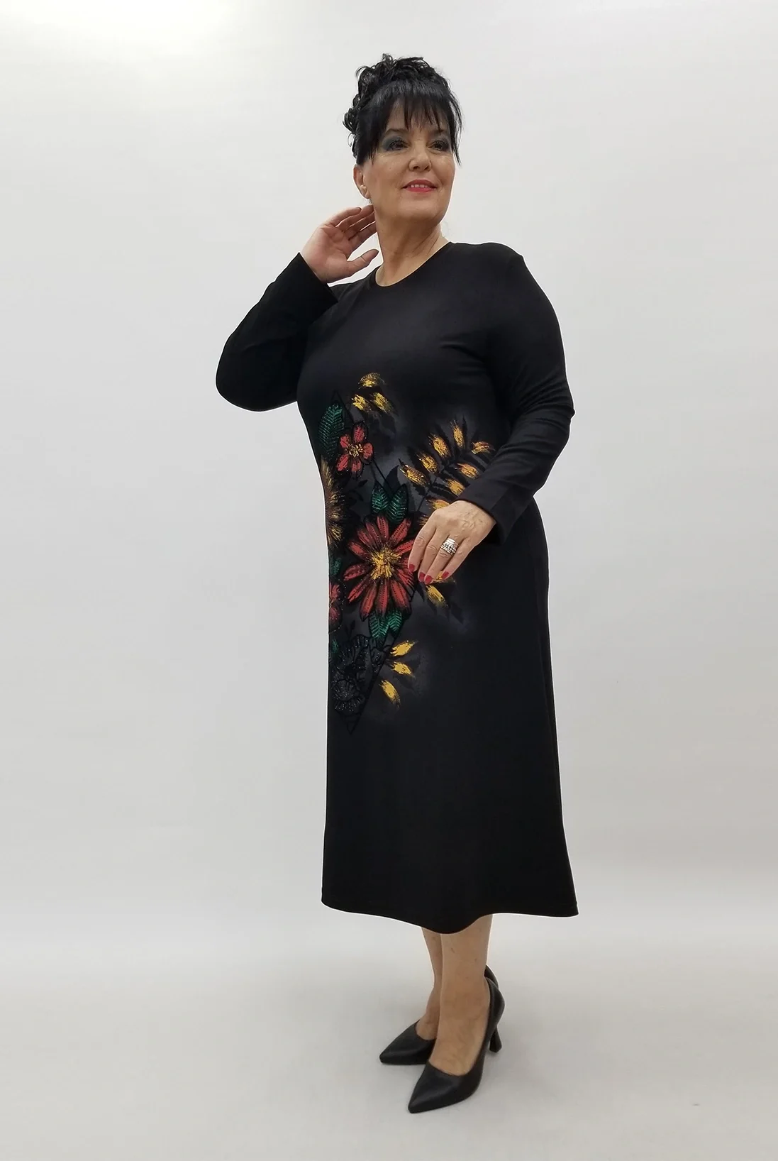 Miraggio Büyük Beden Elbise 4117 SİYAH