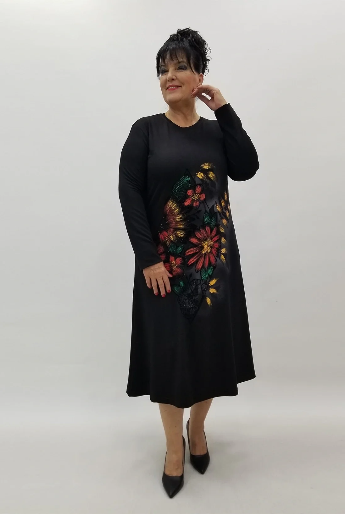 Miraggio Büyük Beden Elbise 4117 SİYAH