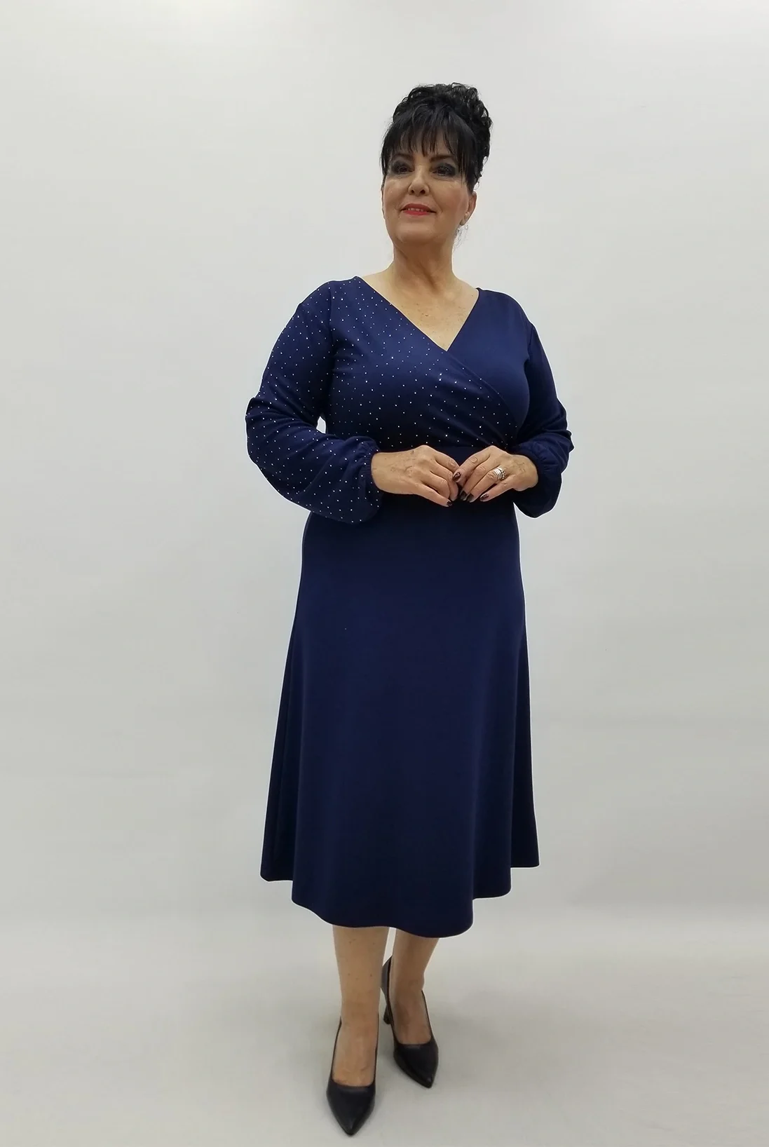 Miraggio Büyük Beden Elbise 4132 LACİVERT