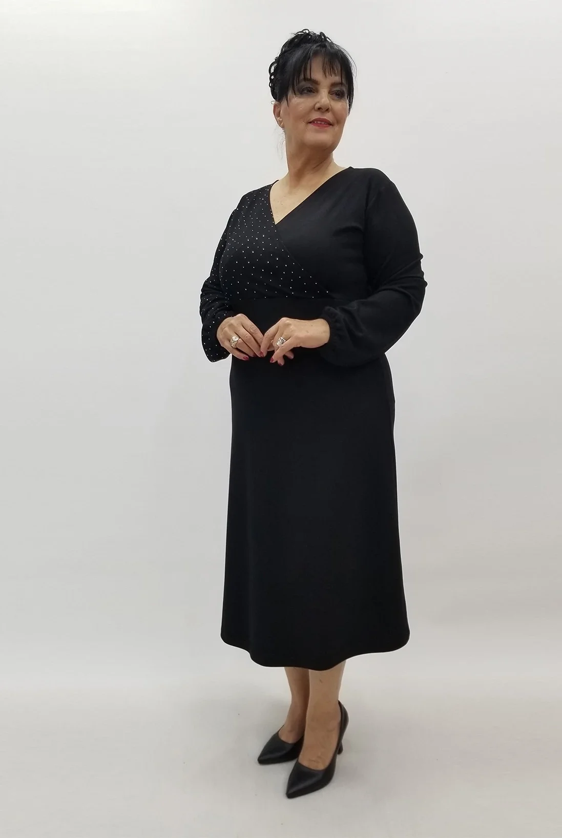 Miraggio Büyük Beden Elbise 4132 SİYAH