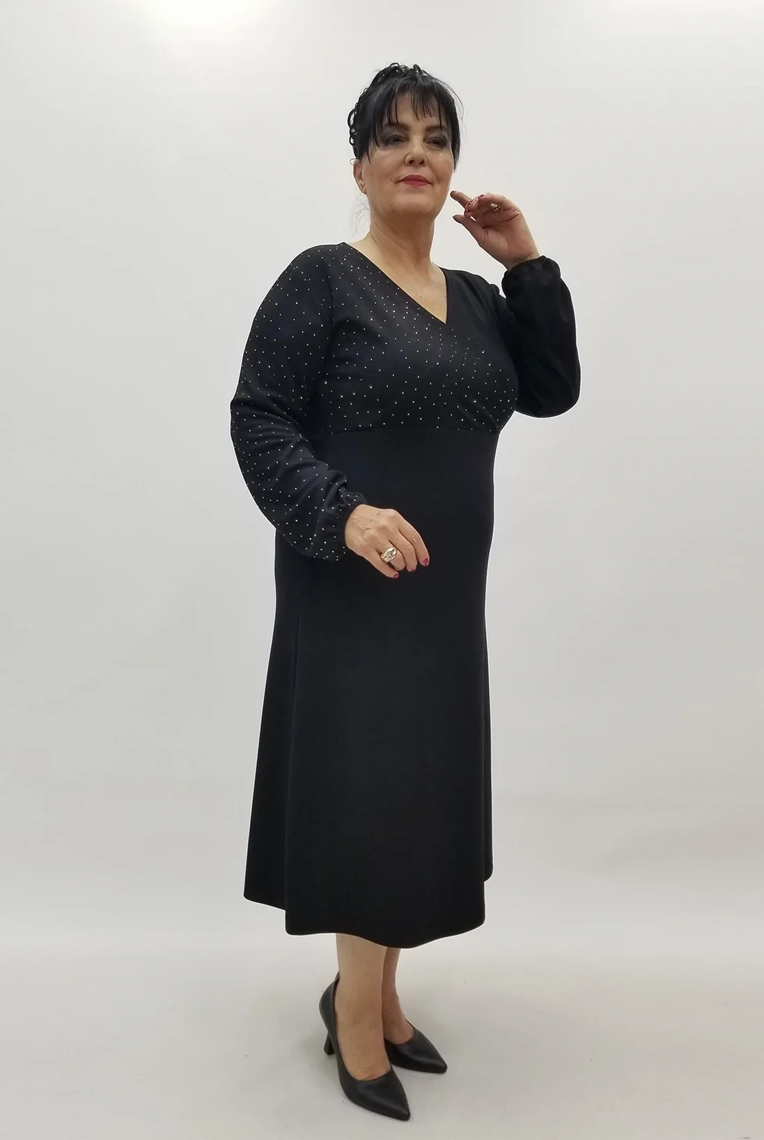 Miraggio Büyük Beden Elbise 4132 SİYAH