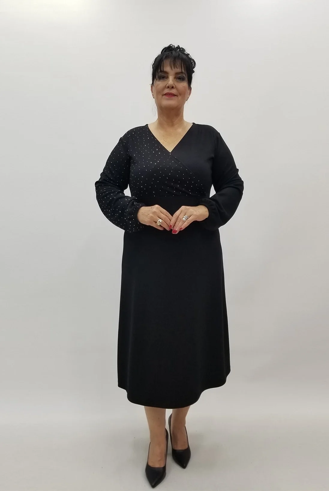 Miraggio Büyük Beden Elbise 4132 SİYAH