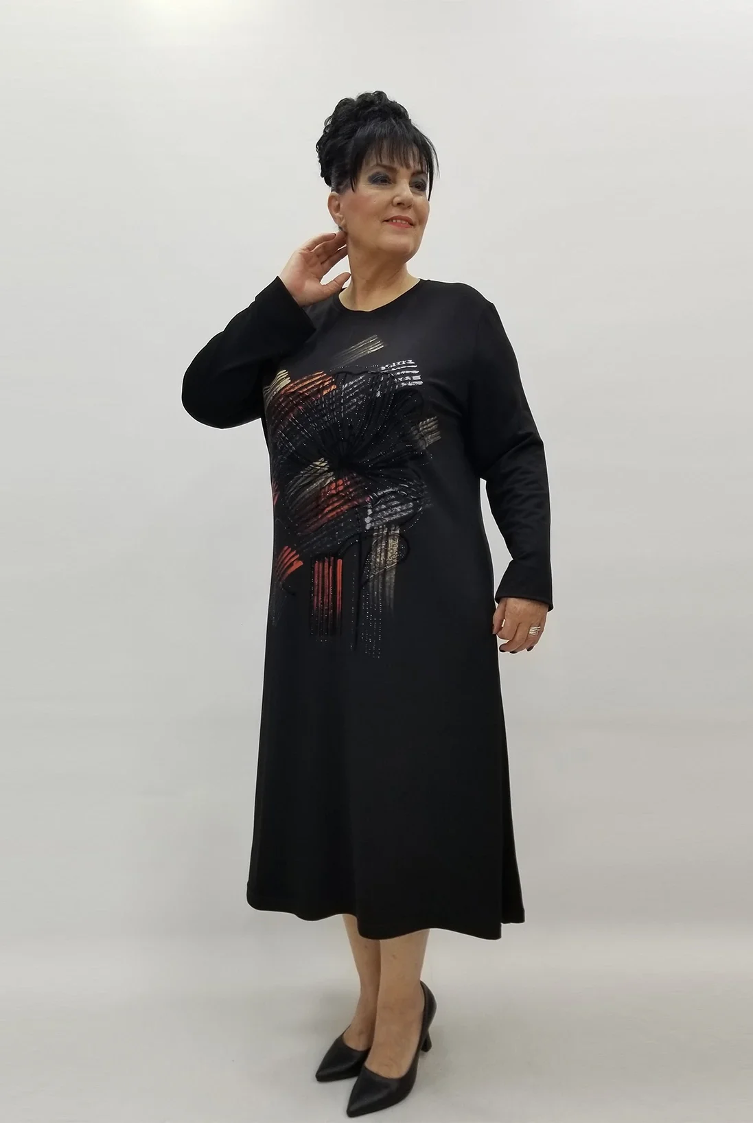 Miraggio Büyük Beden Elbise 4211 SİYAH