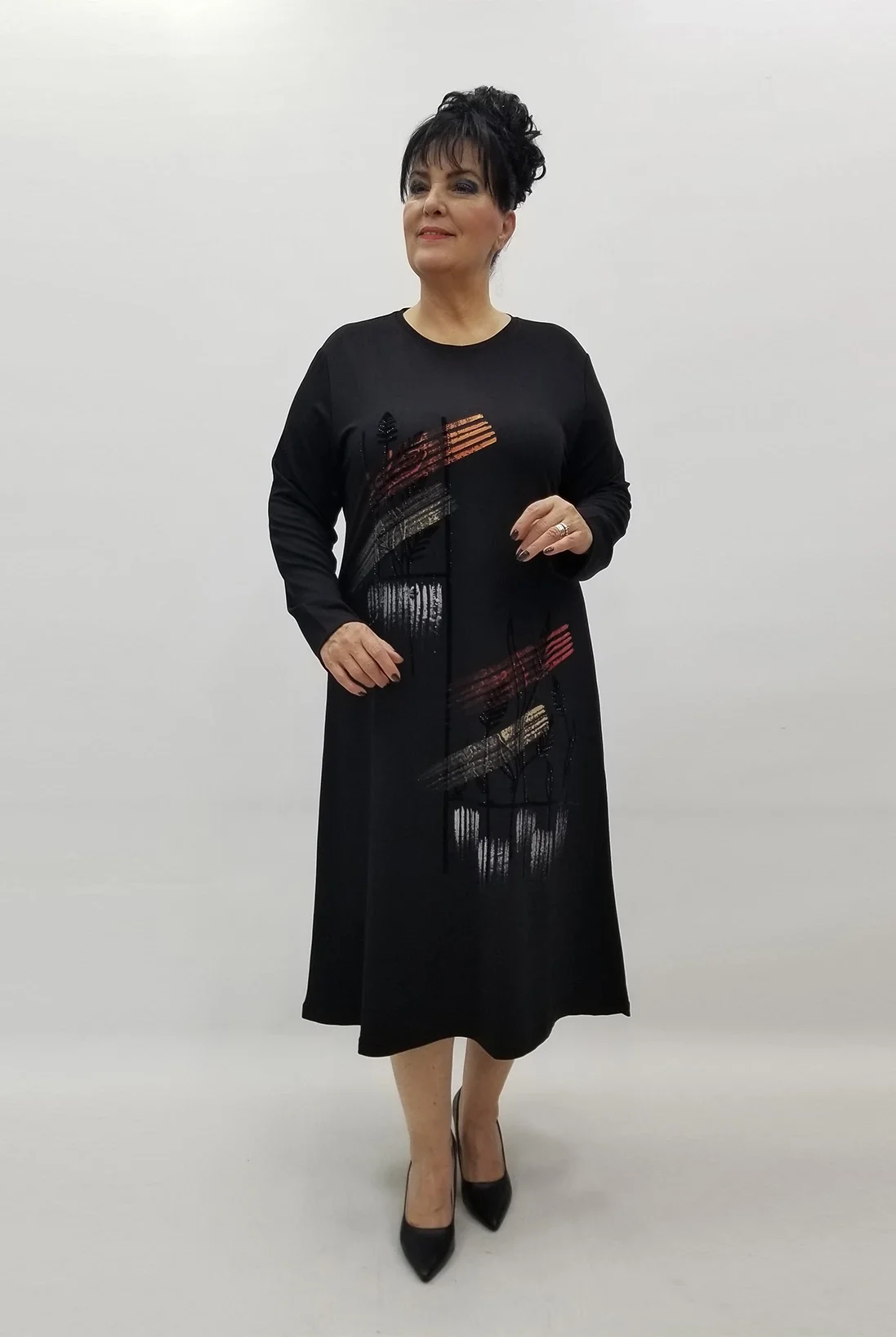 Miraggio Büyük Beden Elbise 4212 SİYAH