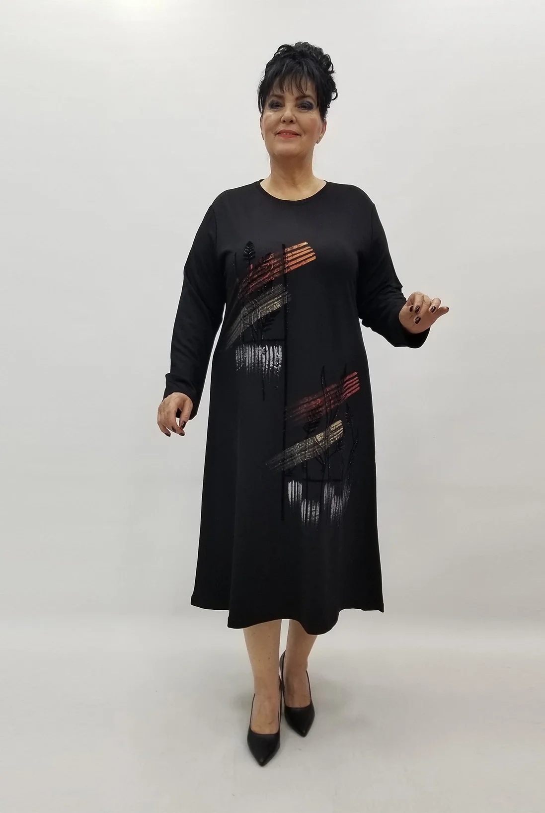 Miraggio Büyük Beden Elbise 4212 SİYAH