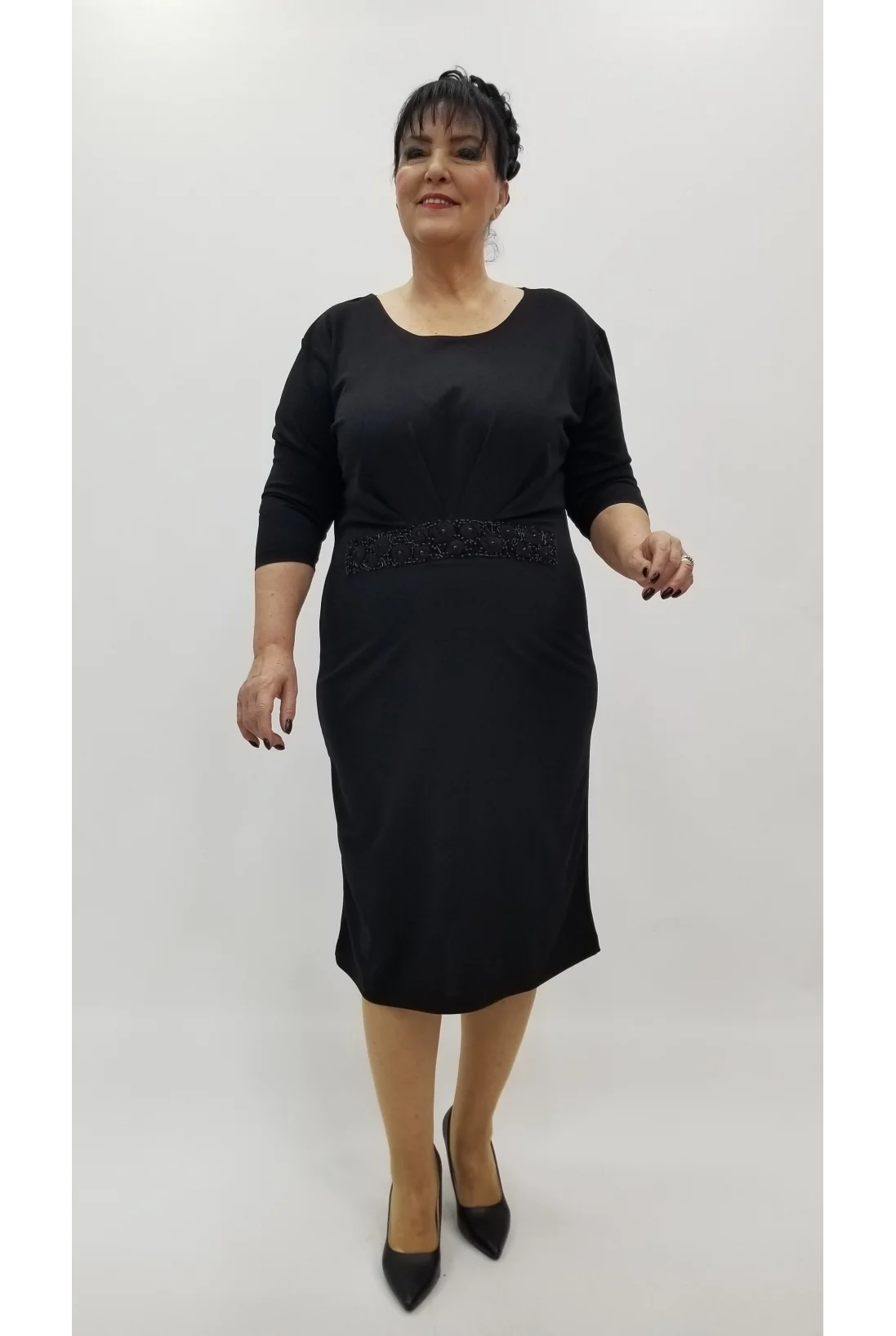 Miraggio Büyük Beden Elbise 4321 SİYAH