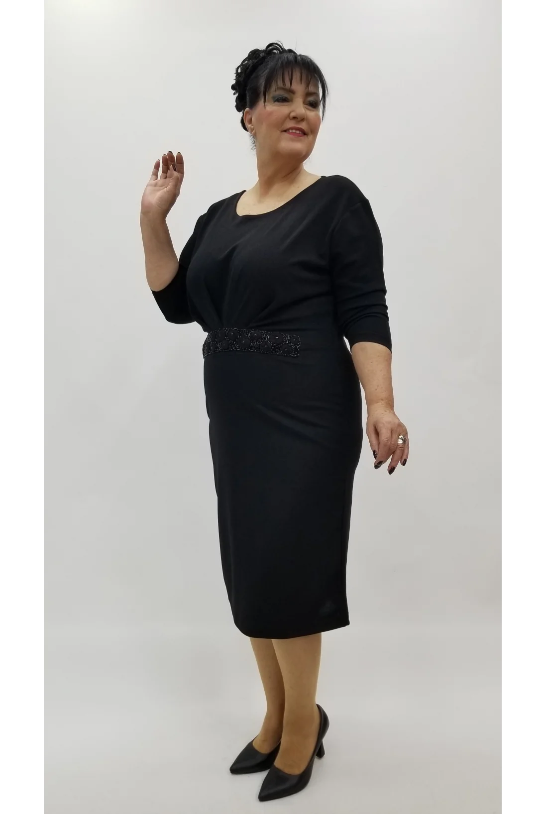 Miraggio Büyük Beden Elbise 4321 SİYAH