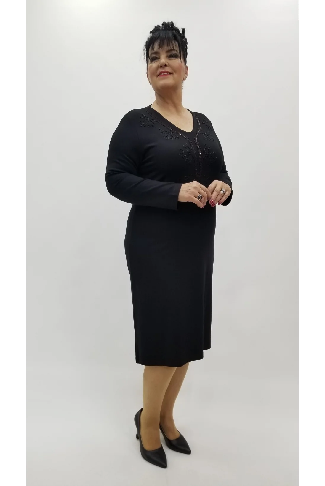 Miraggio Büyük Beden Elbise 4345 SİYAH