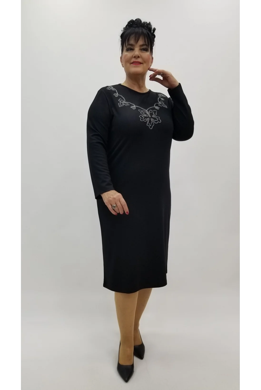 Miraggio Büyük Beden Elbise 4346 SİYAH