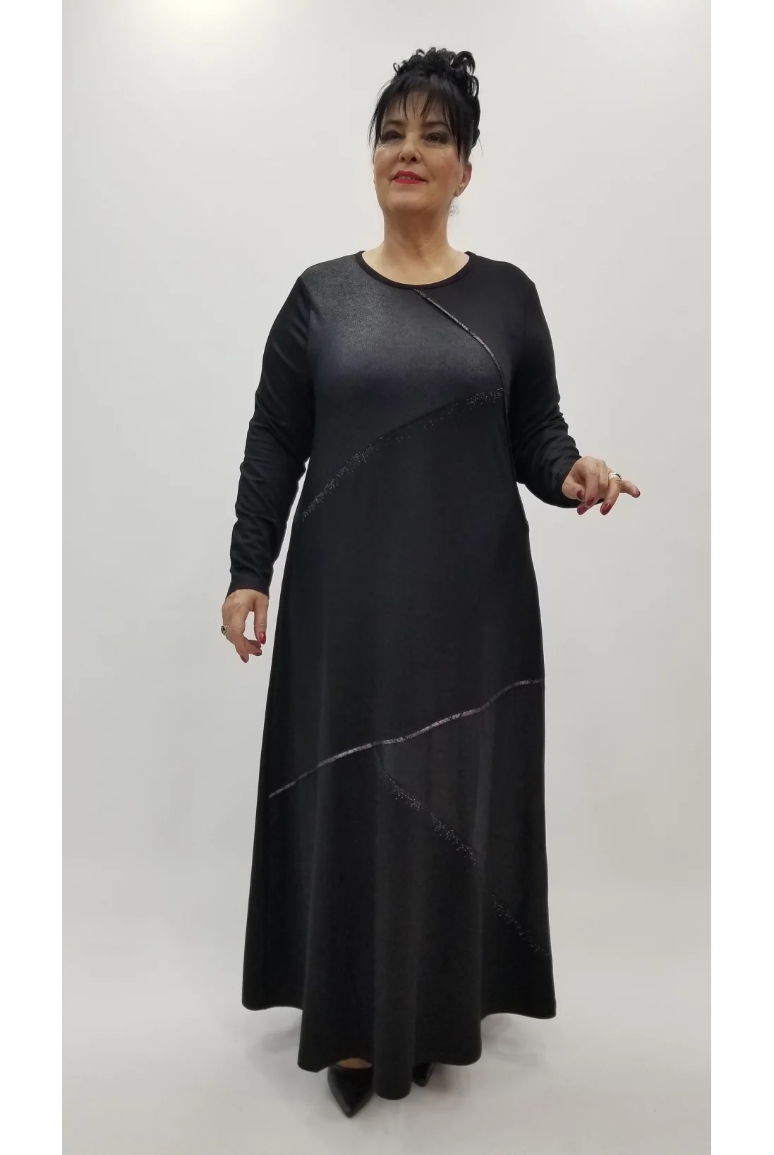 Miraggio Büyük Beden Elbise 4350 SİYAH
