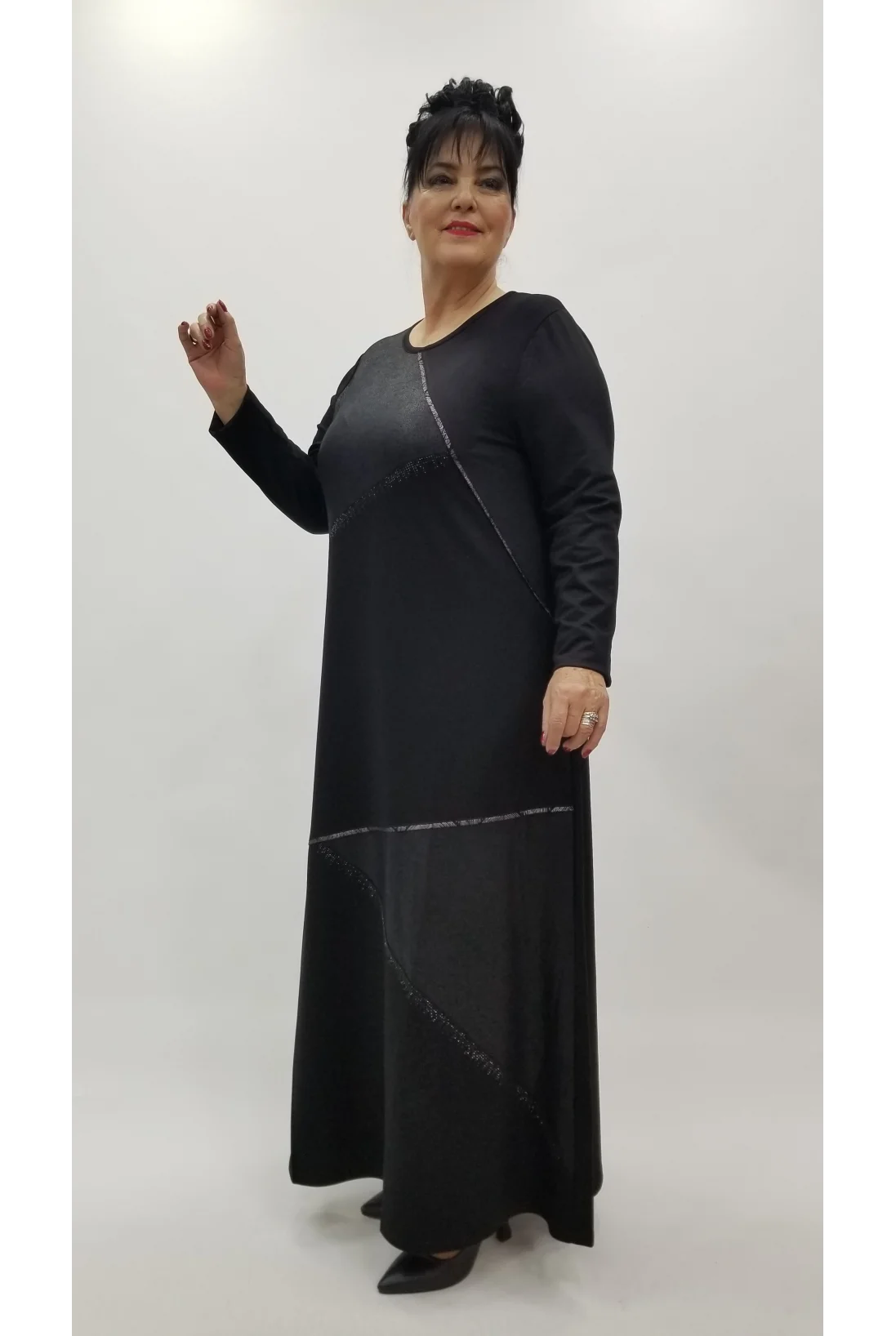 Miraggio Büyük Beden Elbise 4350 SİYAH