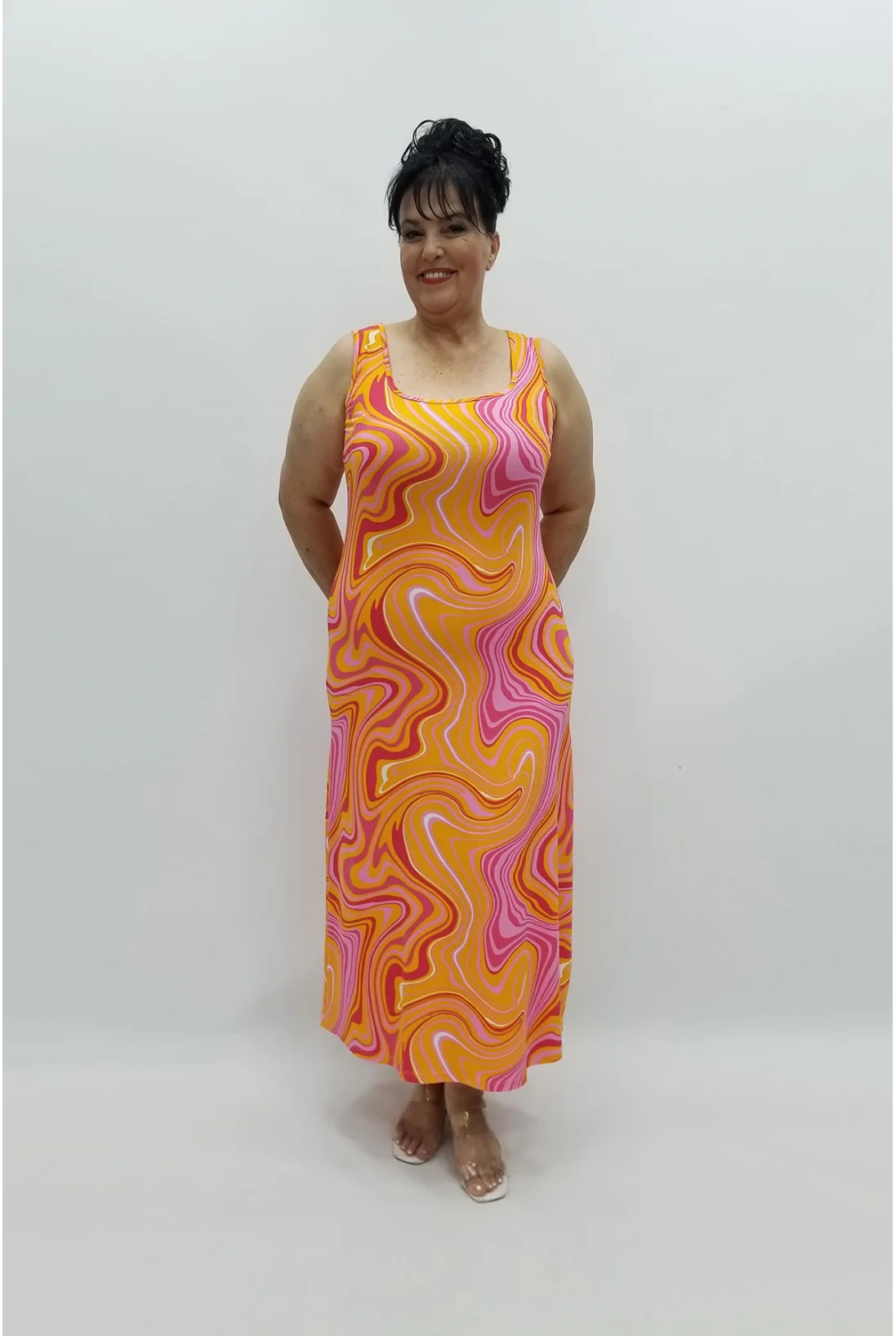 Miraggio Büyük Beden Elbise 97743 ORANJ