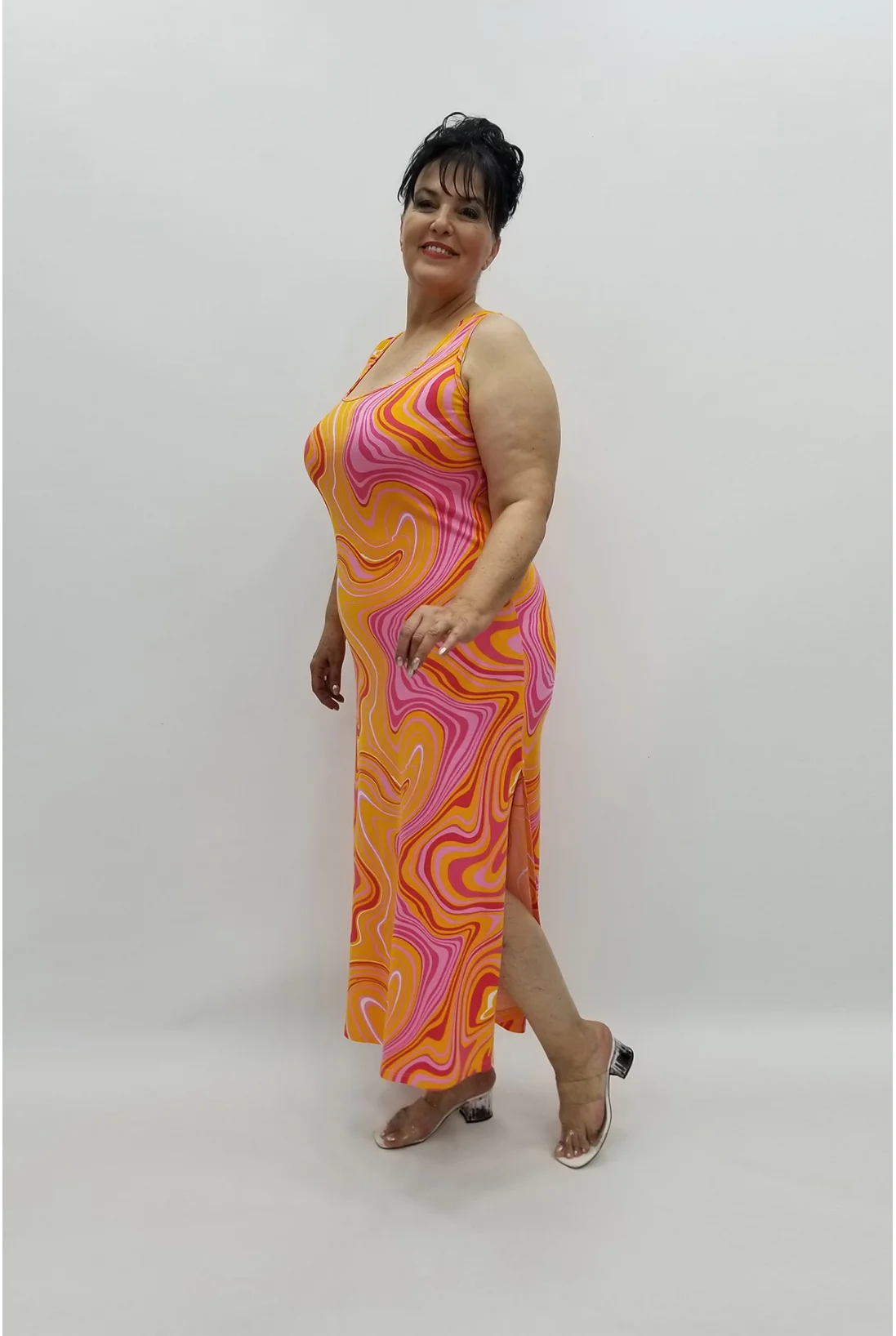 Miraggio Büyük Beden Elbise 97743 ORANJ