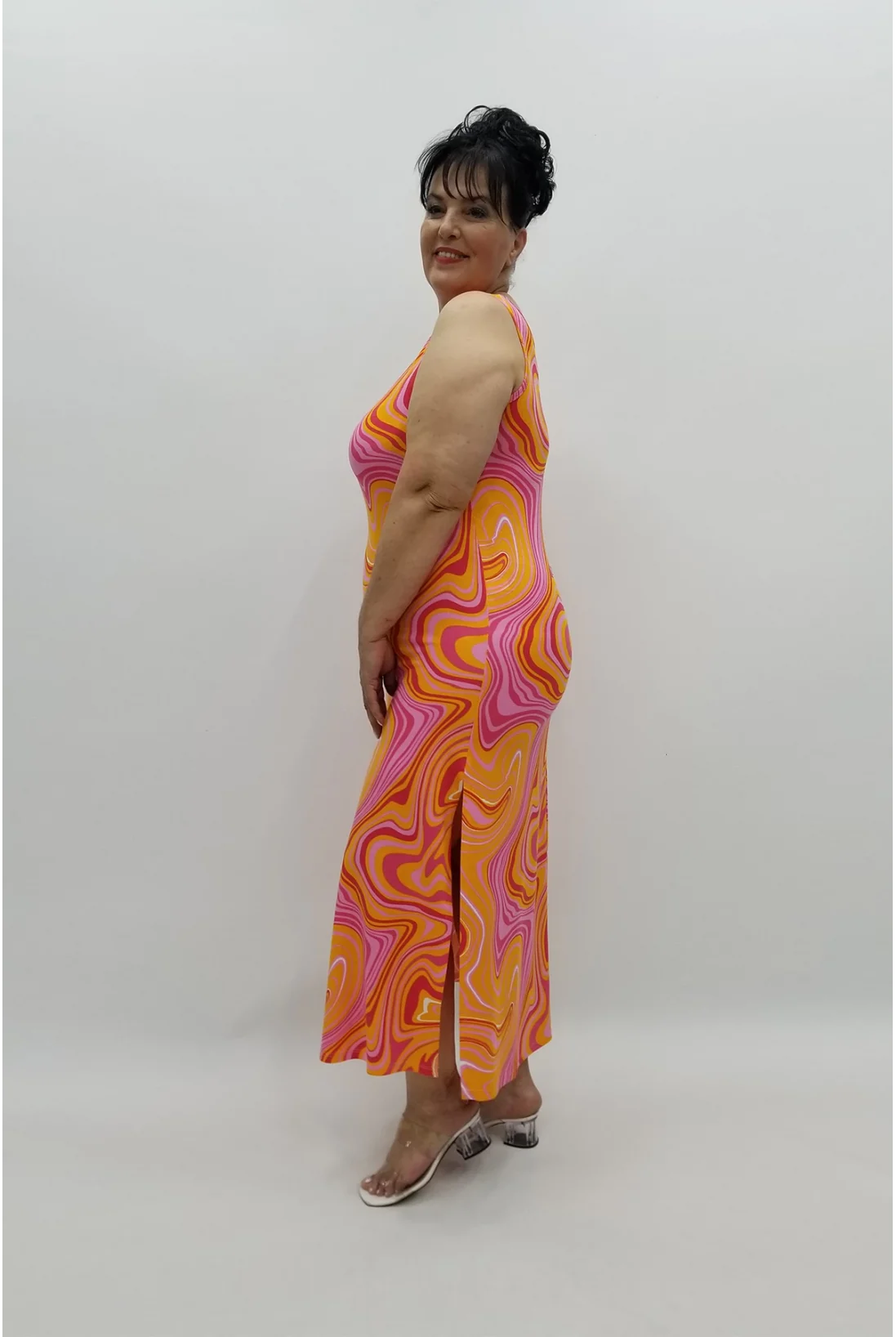 Miraggio Büyük Beden Elbise 97743 ORANJ