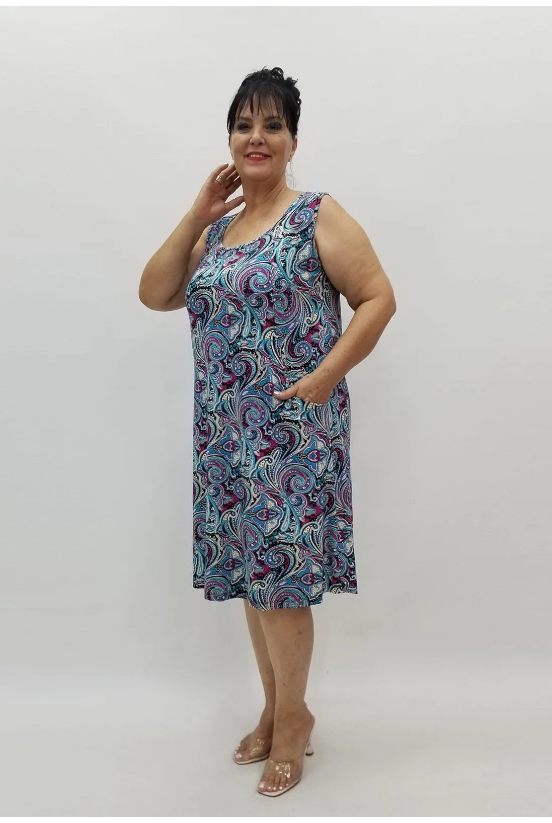 Miraggio Büyük Beden Elbise 97974 MAVİ