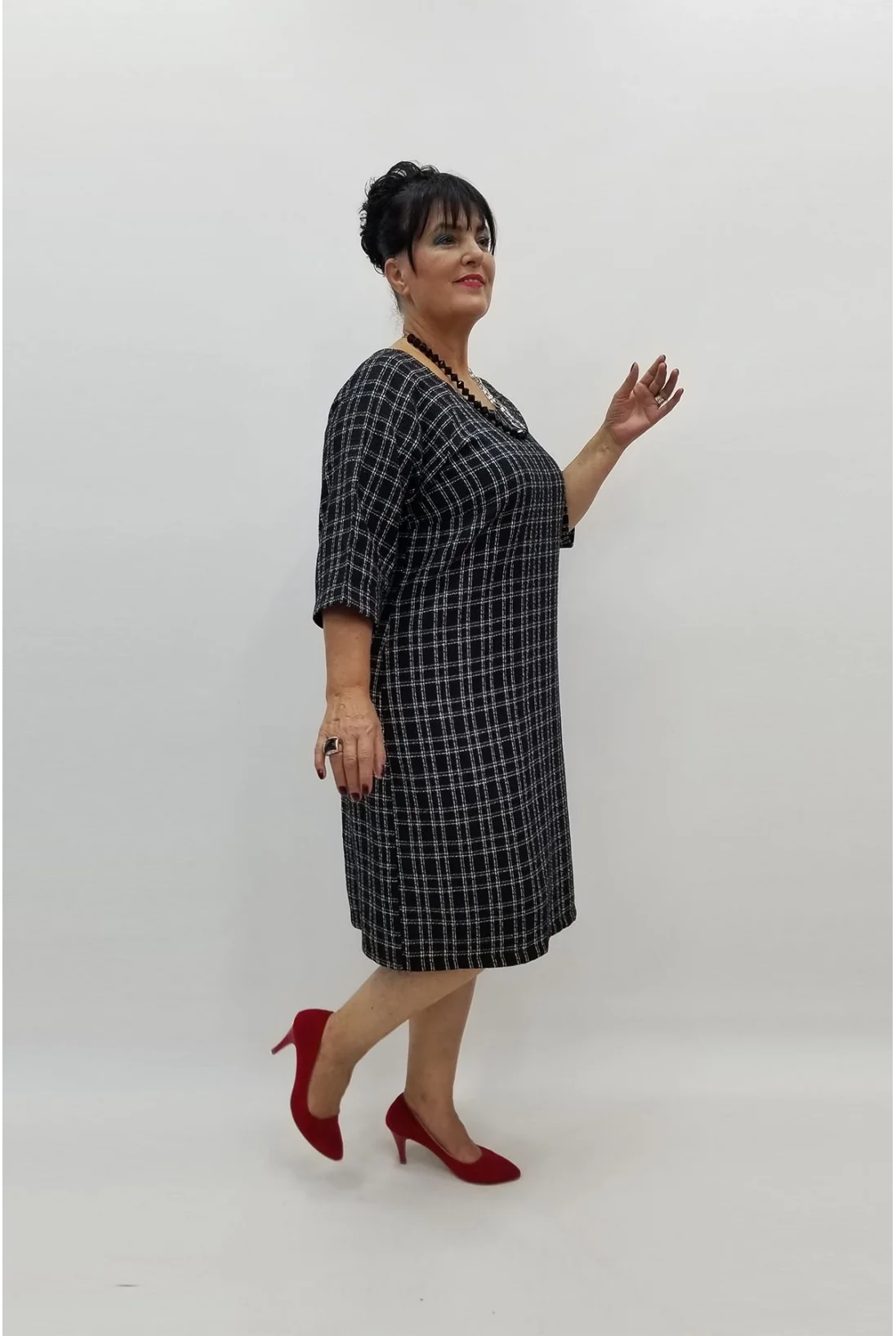 Miraggio Büyük Beden Elbise 97984 SİYAH/BEYAZ