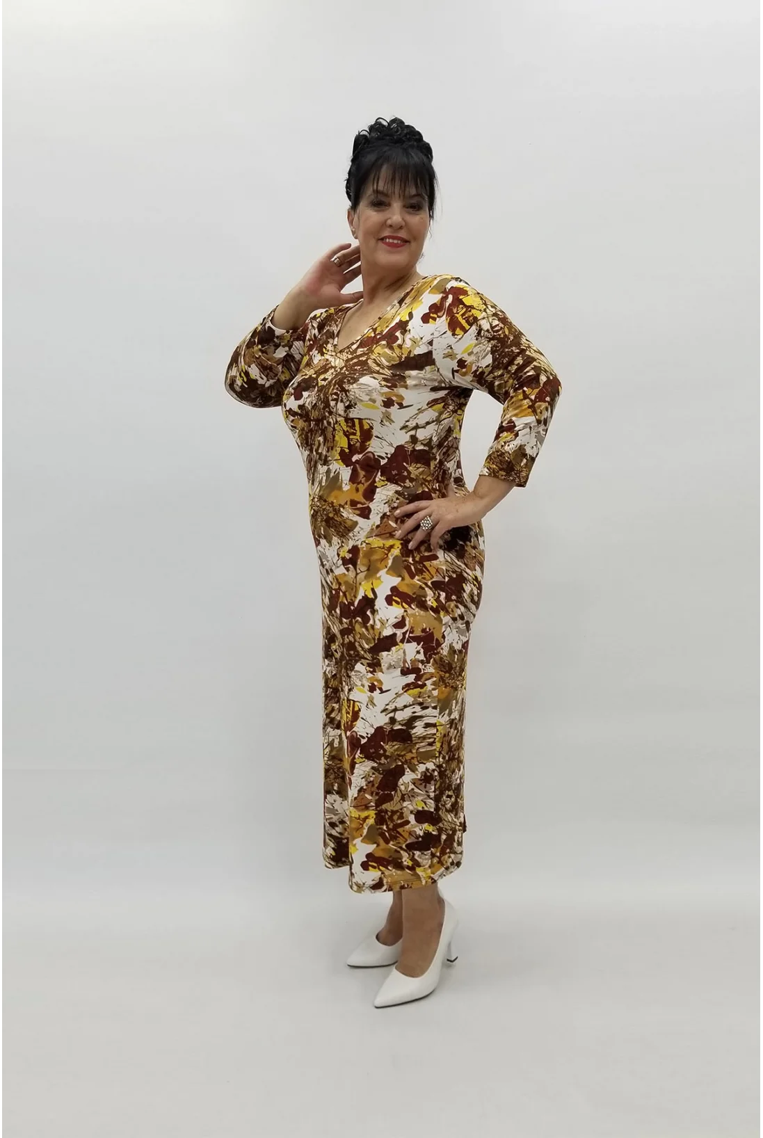 Miraggio Büyük Beden Elbise 98156 HARDAL