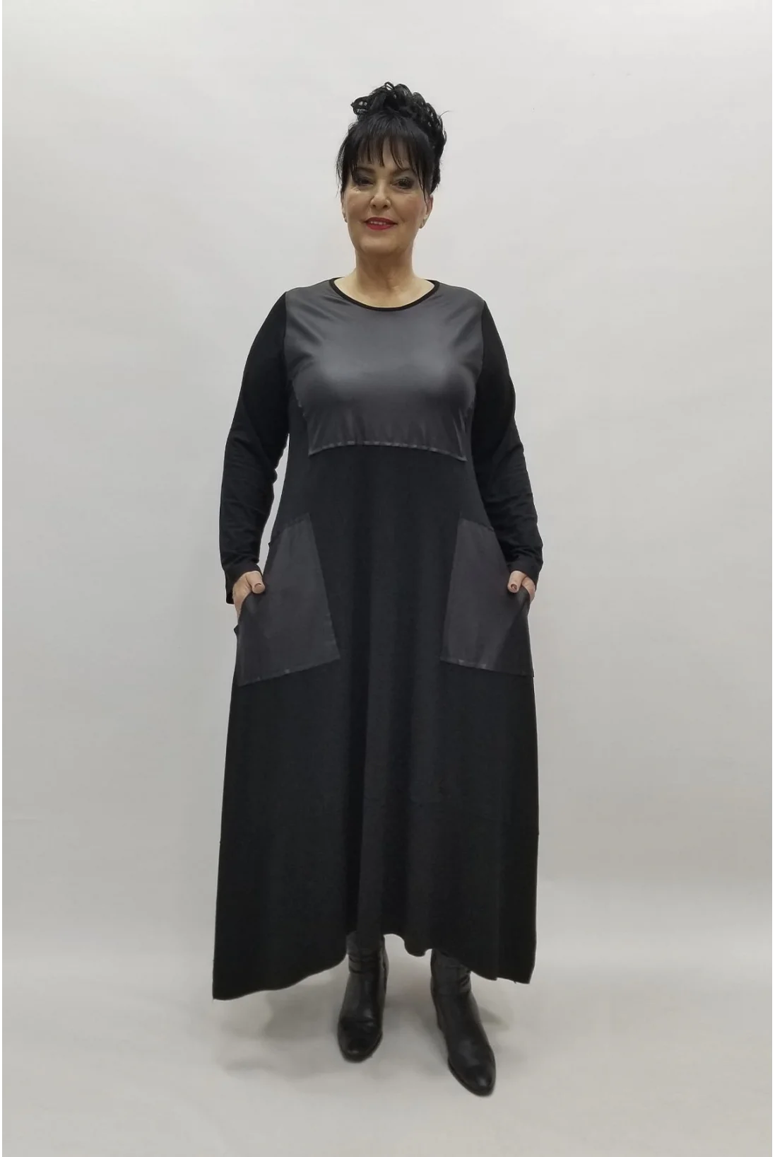 Miraggio Büyük Beden Elbise 98330 SİYAH