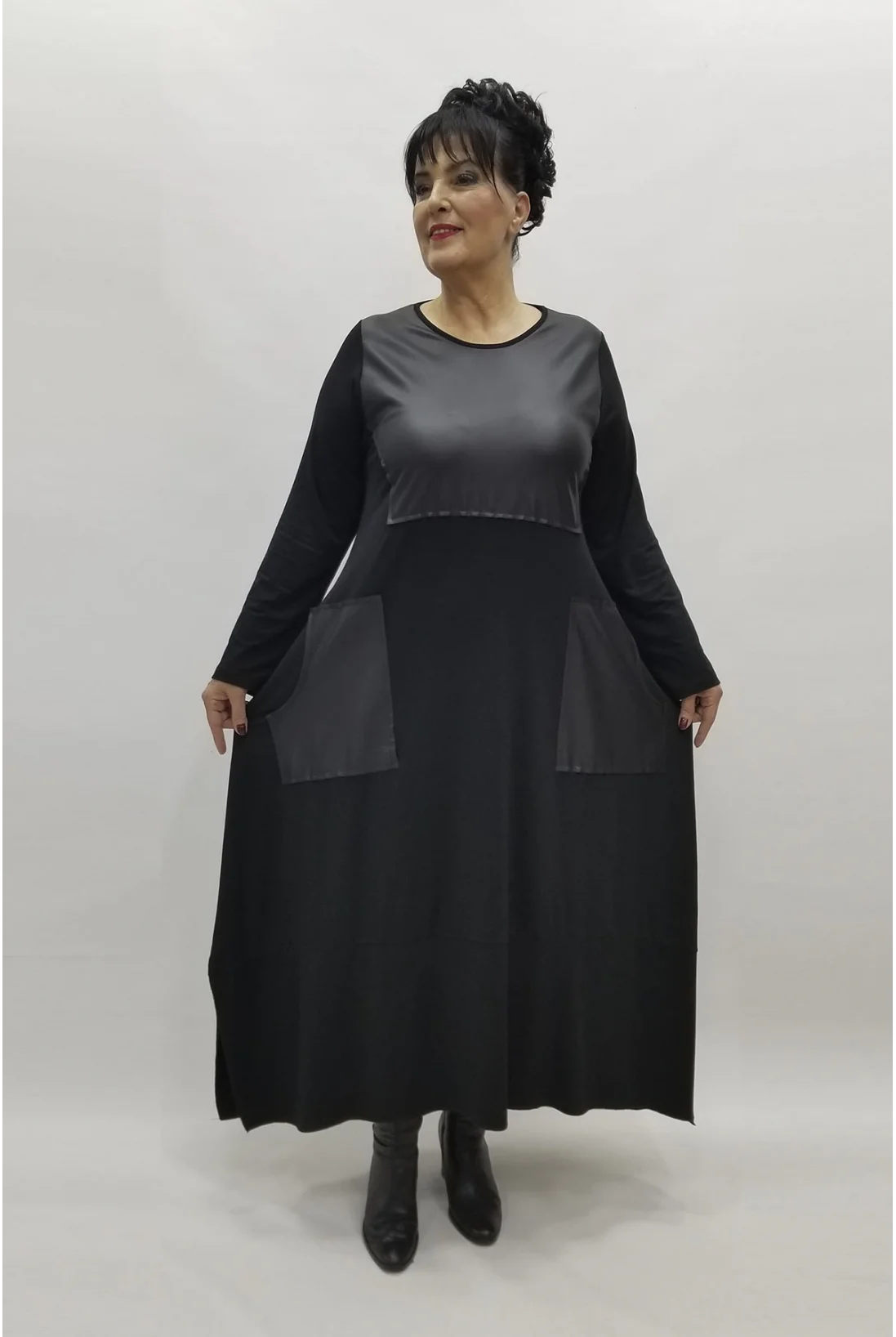 Miraggio Büyük Beden Elbise 98330 SİYAH