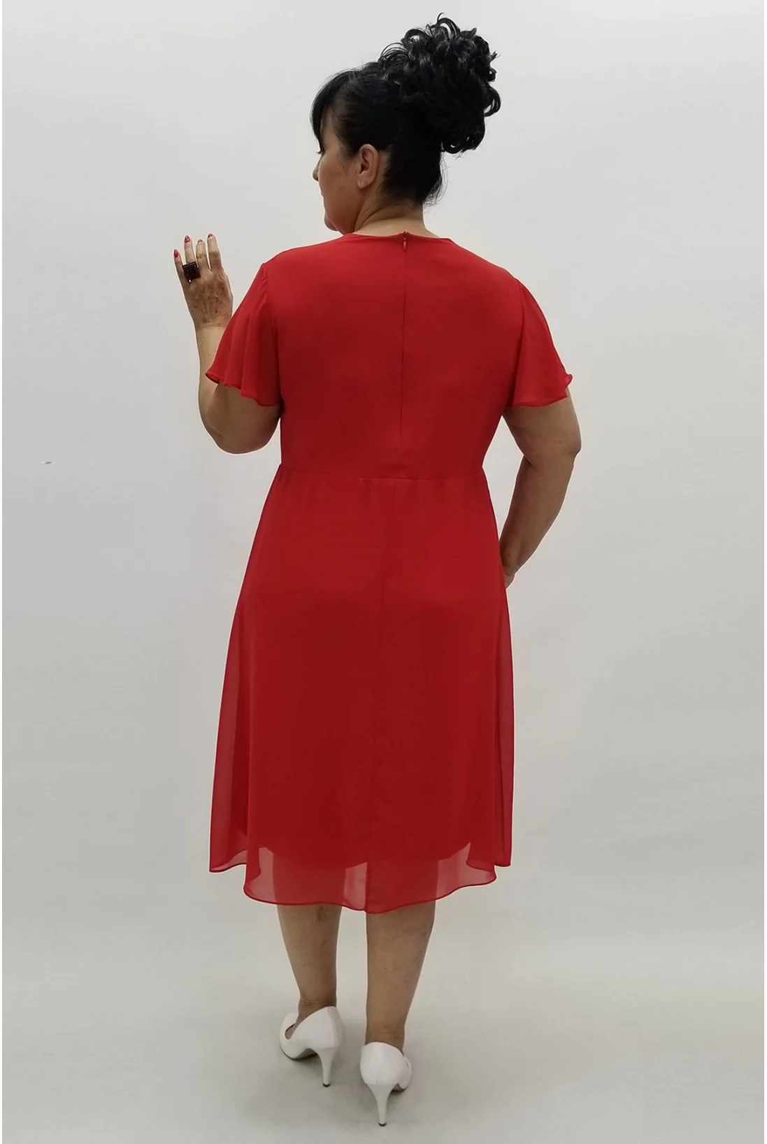 Miraggio Büyük Beden Elbise 98685 KIRMIZI