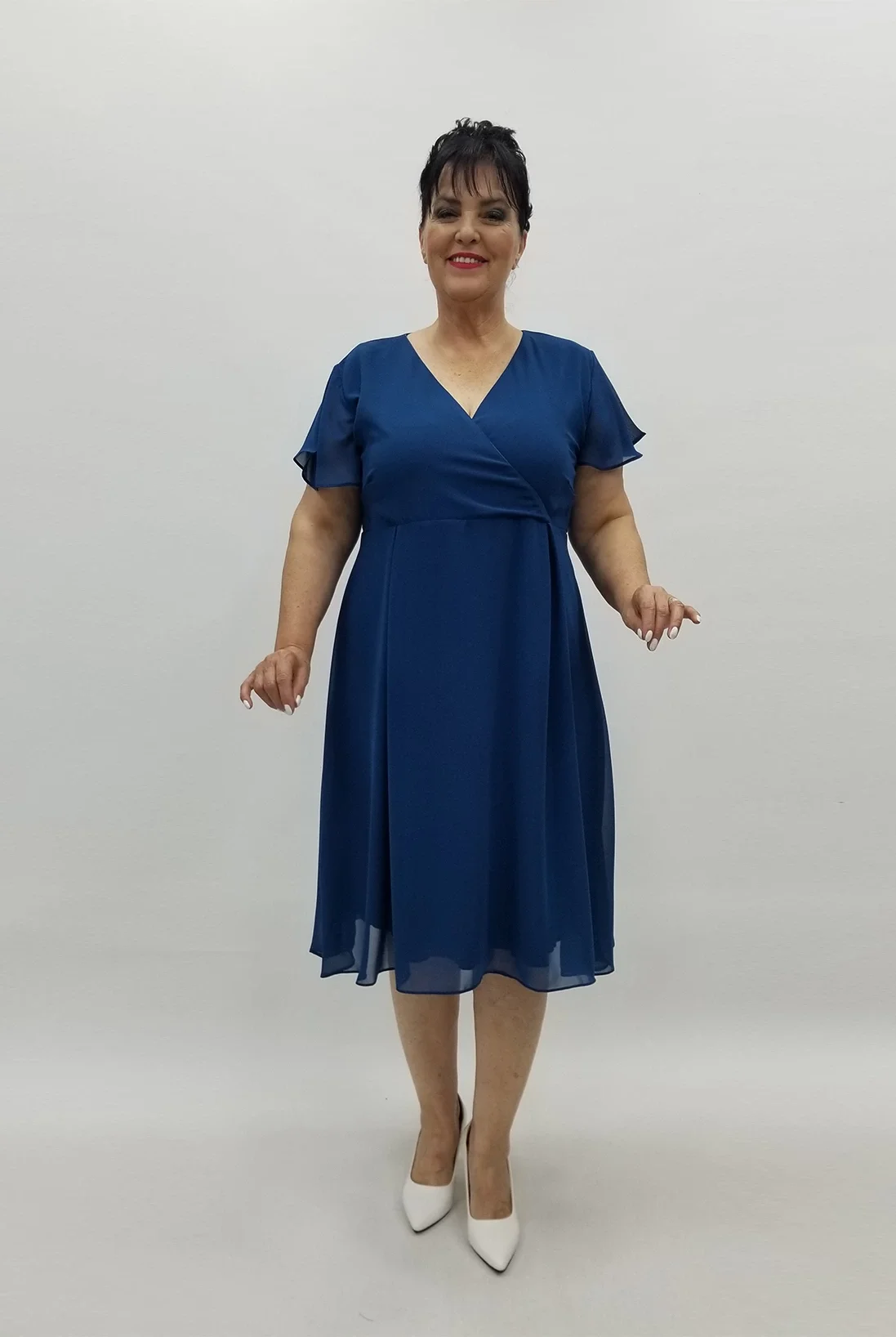 Miraggio Büyük Beden Elbise 98685 PETROL