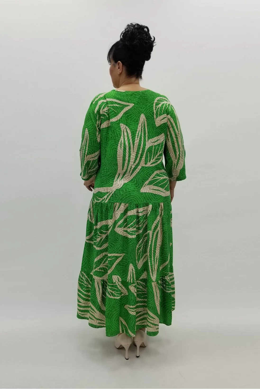 Miraggio Büyük Beden Elbise 98801 YEŞİL