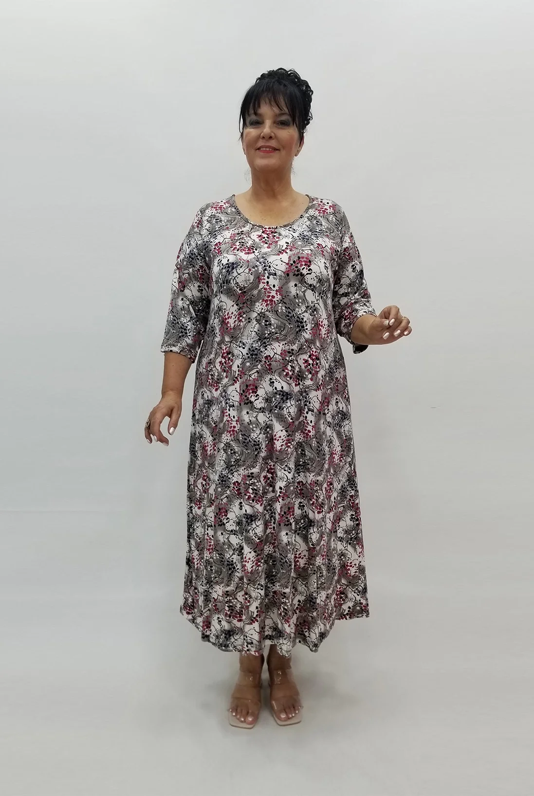 Miraggio Büyük Beden Elbise 98821 BORDO